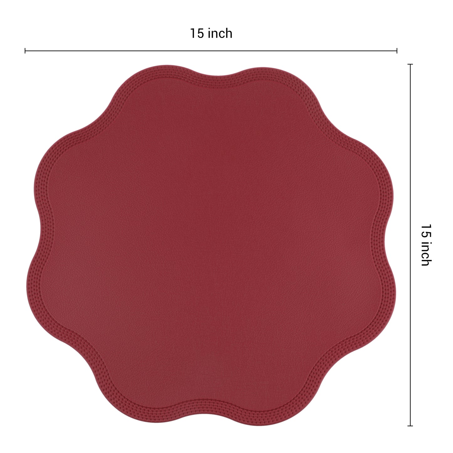 Juego de 6 manteles individuales de piel sintética para decoración de mesa de cocina y comedor, lavables y lavables, 38 x 38 cm
