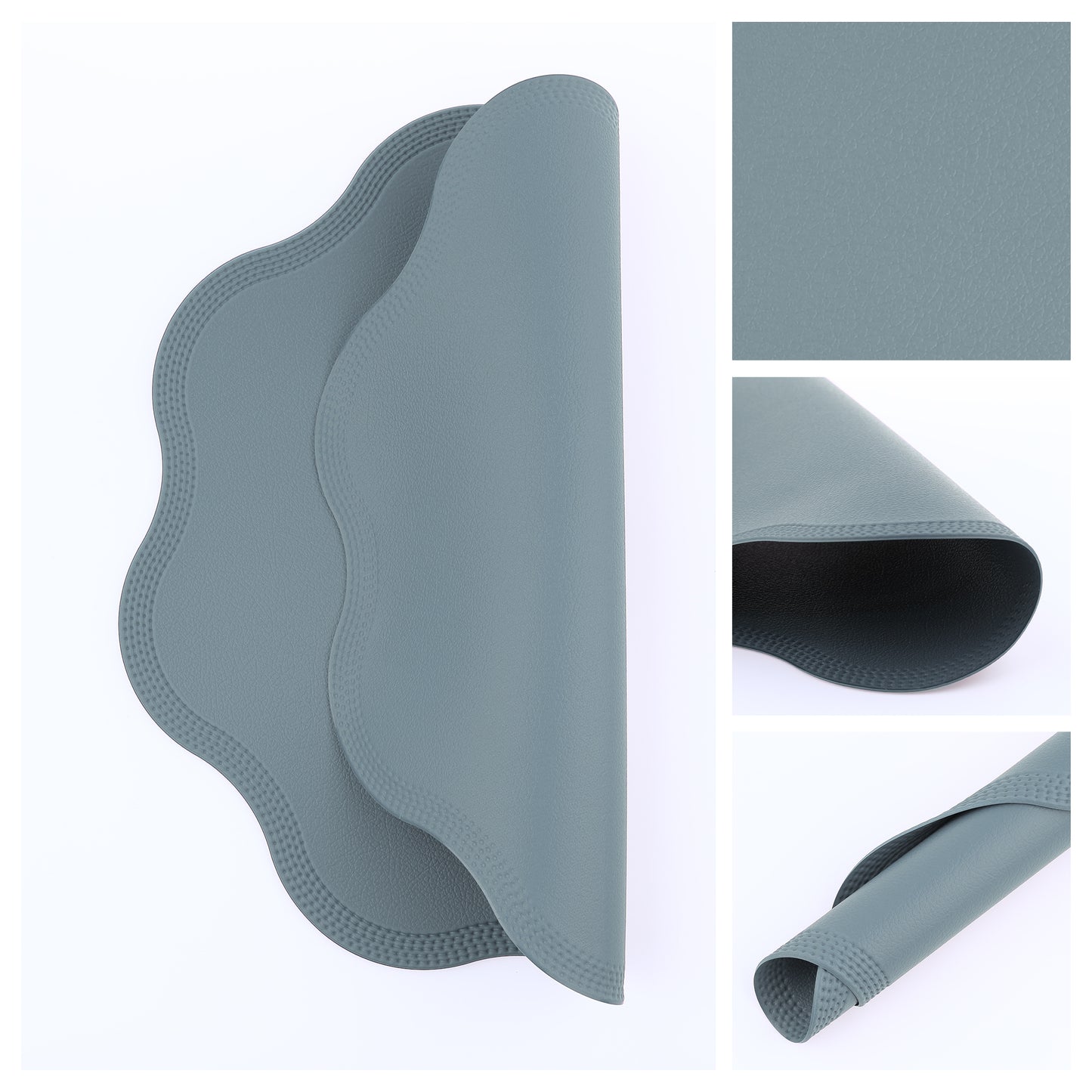 Placemats Set of 6 Faux Leather for Kitchen Dining Table Decor, Washable Wipeable 15*15in