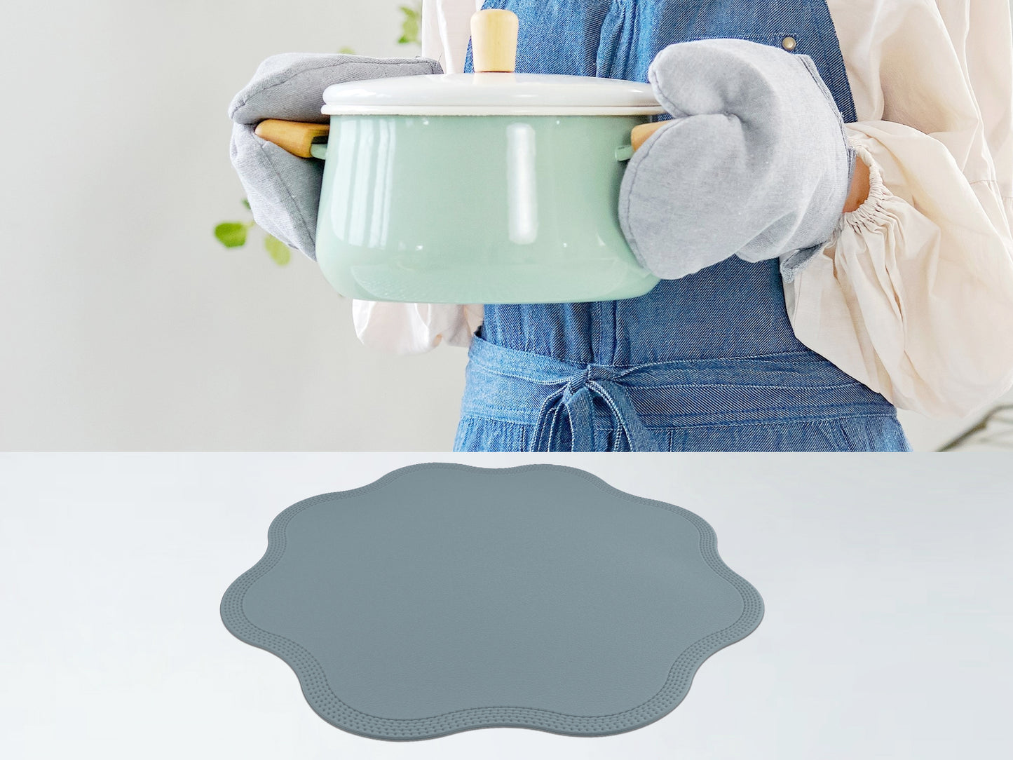 Placemats Set of 6 Faux Leather for Kitchen Dining Table Decor, Washable Wipeable 15*15in