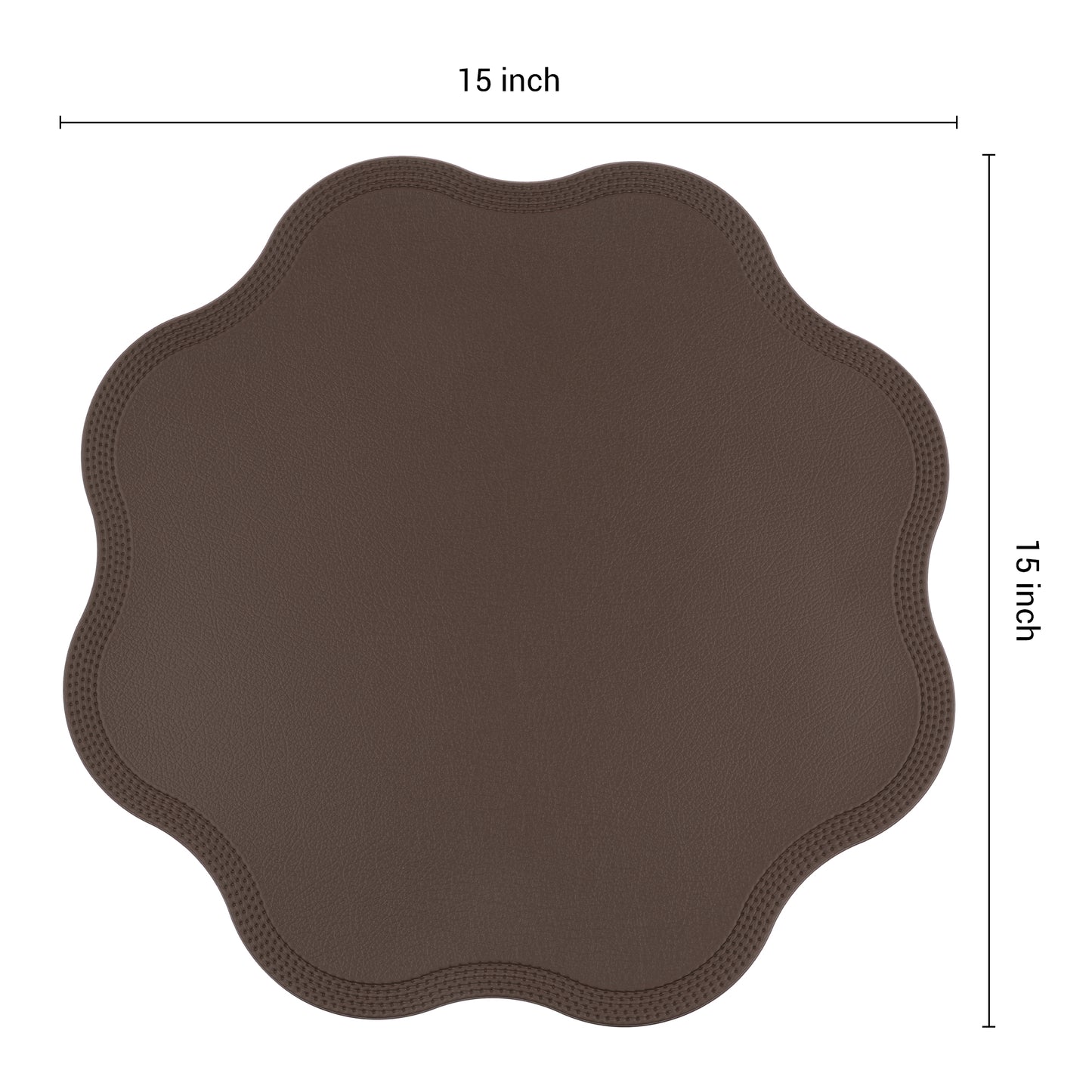Placemats Set of 6 Faux Leather for Kitchen Dining Table Decor, Washable Wipeable 15*15in