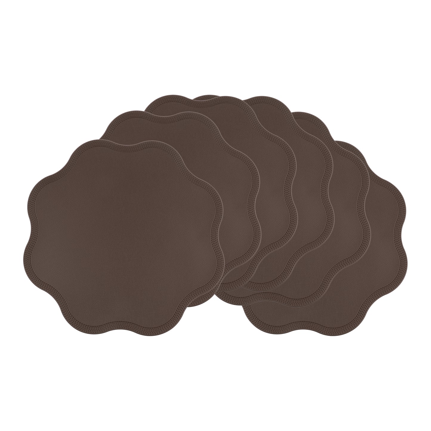 Placemats Set of 6 Faux Leather for Kitchen Dining Table Decor, Washable Wipeable 15*15in