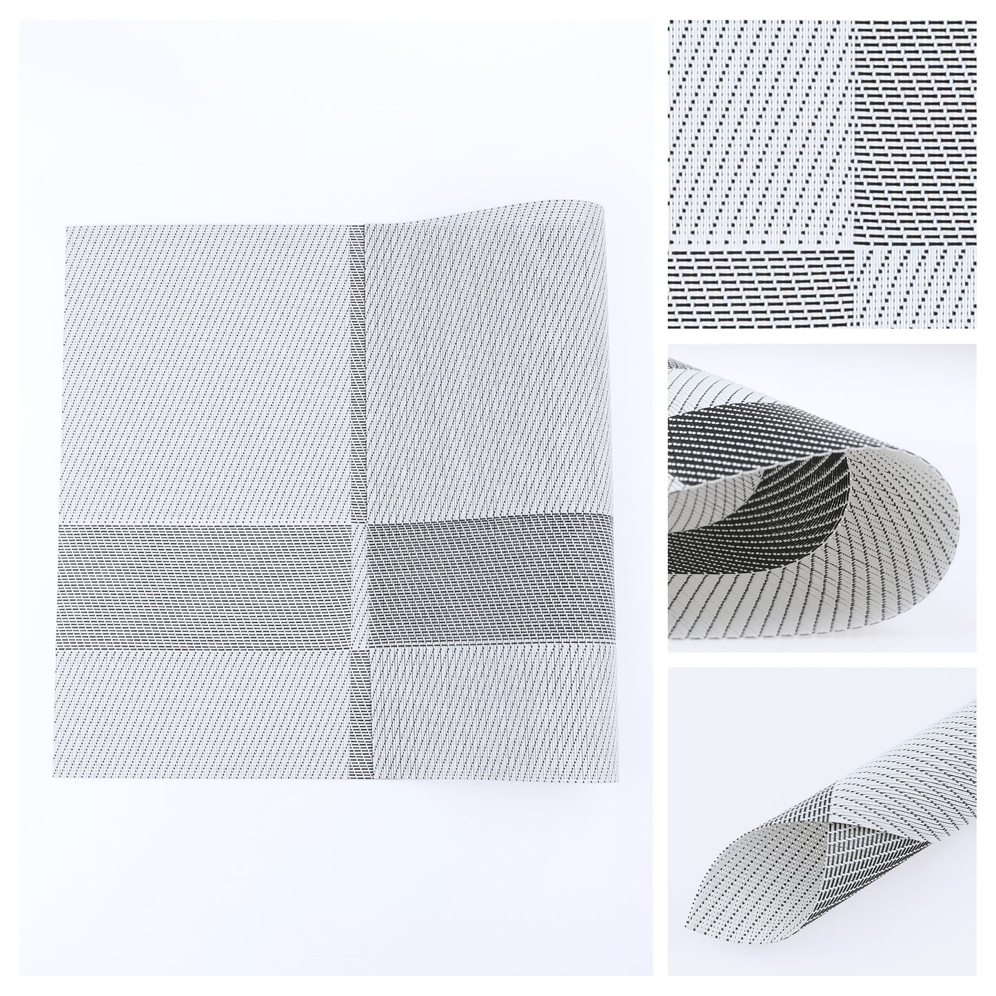 Juego de 8 manteles individuales de PVC para decoración de mesa de cocina y comedor, lavables y lavables, 45,7 x 30,5 cm