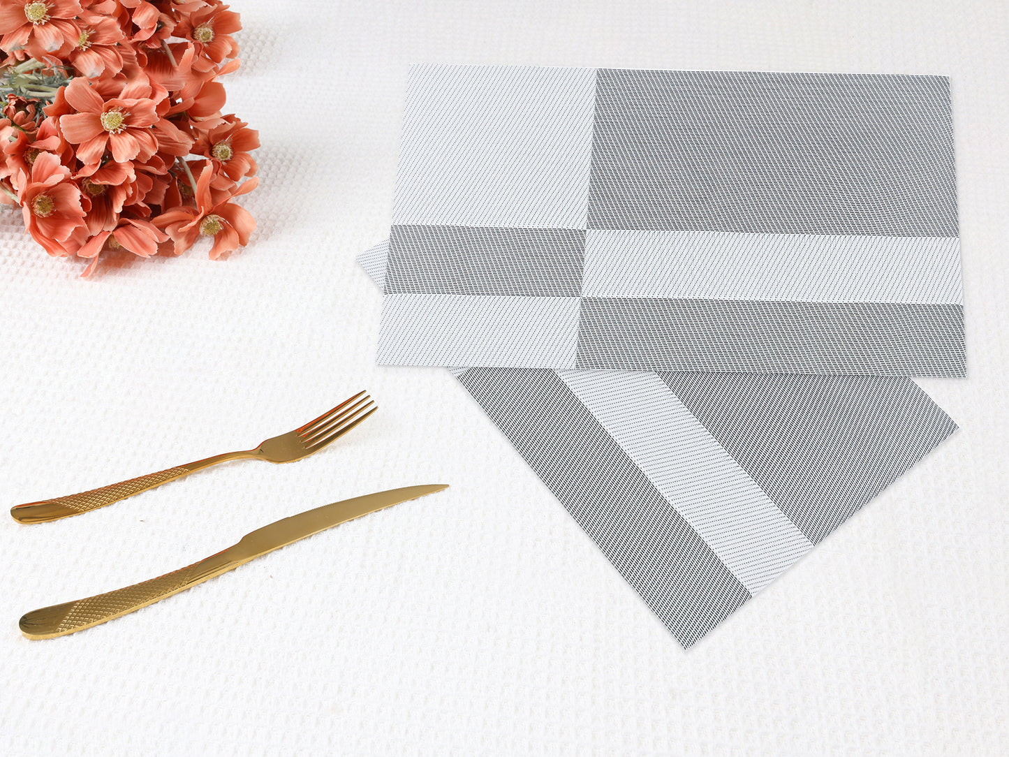 Set of 8 Placemats for Kitchen Dining Table Decor, Washable Wipeable 18*12in