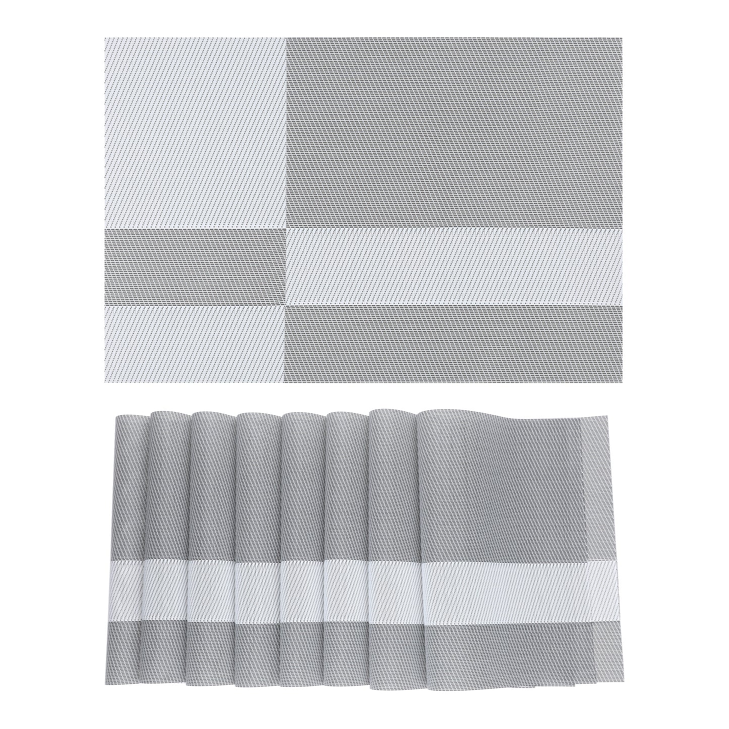 Juego de 8 manteles individuales de PVC para decoración de mesa de cocina y comedor, lavables y lavables, 45,7 x 30,5 cm