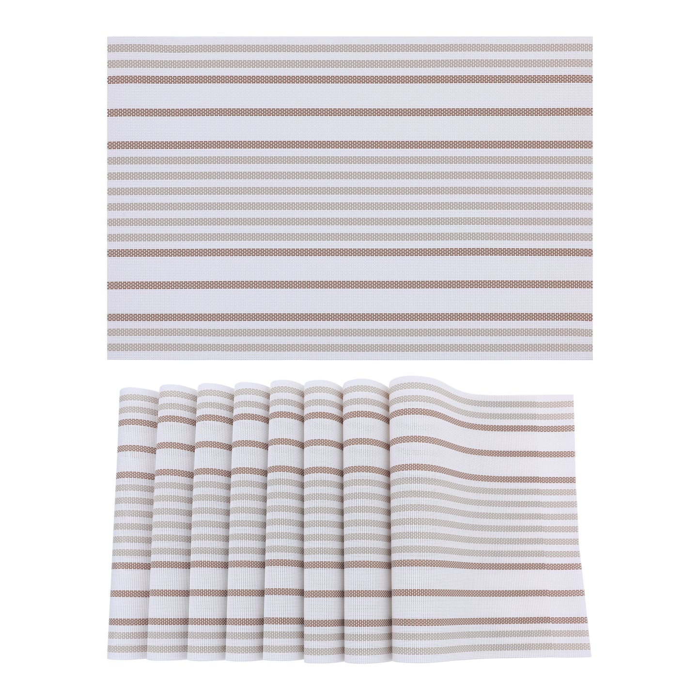 Juego de 8 manteles individuales de PVC para decoración de mesa de cocina y comedor, lavables y lavables, 45,7 x 30,5 cm