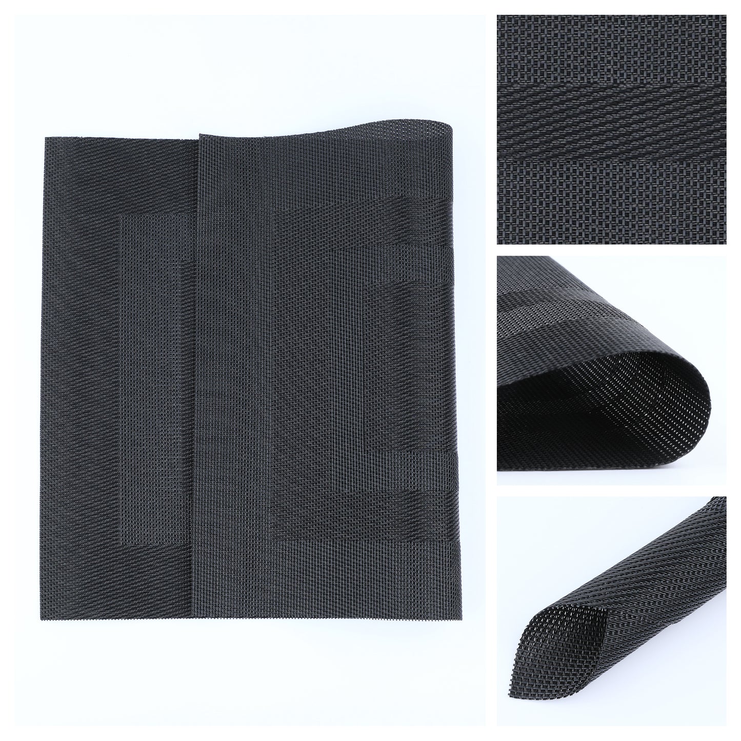 Placemats Set of 6 PVC for Kitchen Dining Table Decor Washable Heat Resistant Wipeable 18*12in