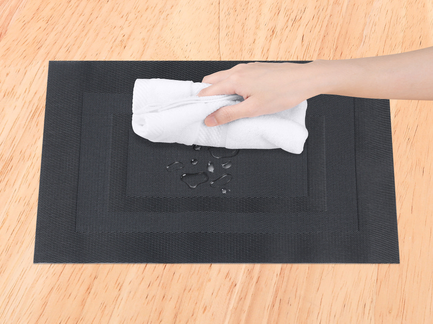 Placemats Set of 6 PVC for Kitchen Dining Table Decor Washable Heat Resistant Wipeable 18*12in