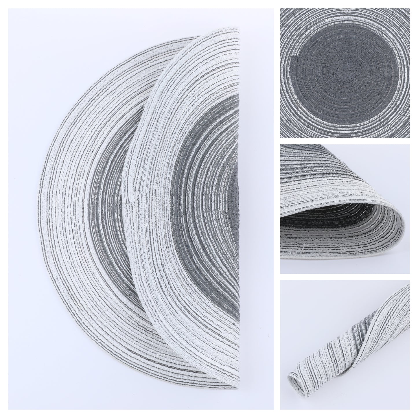 Juego de 6 manteles individuales de ratán para decoración de mesa de comedor, cocina interior y exterior, fáciles de limpiar, 35,5 x 35,5 cm