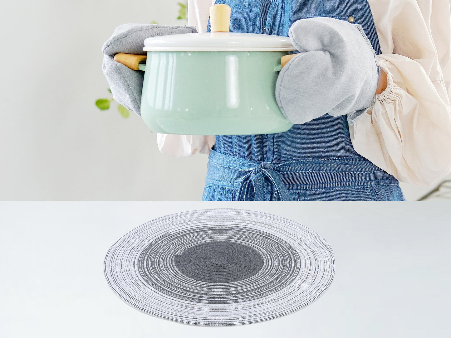 Juego de 6 manteles individuales de ratán para decoración de mesa de comedor, cocina interior y exterior, fáciles de limpiar, 35,5 x 35,5 cm