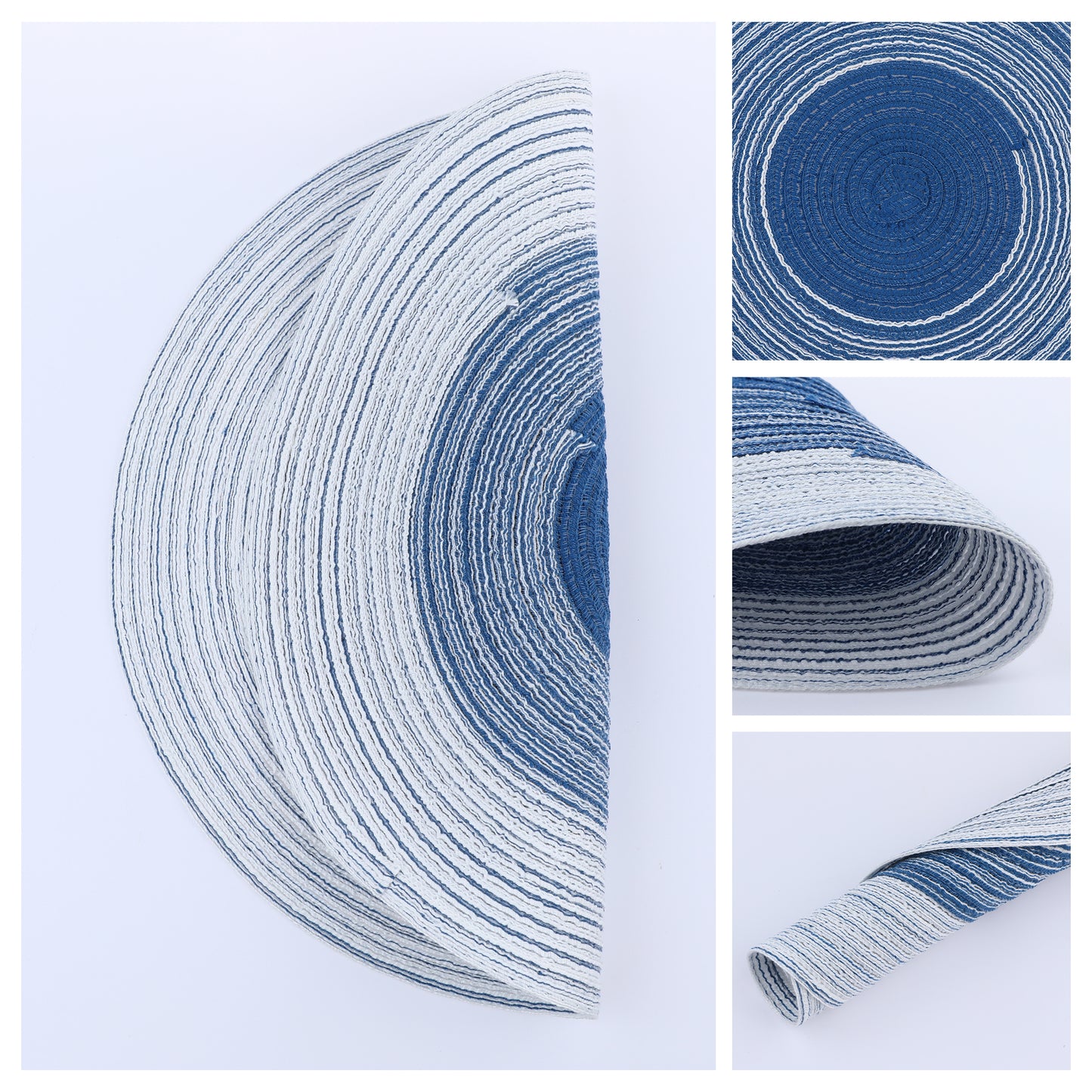 Placemats Set of 6 Rattan for Dining Table Decor Indoor Outdoor Kitchen Wipe Clean 14*14in