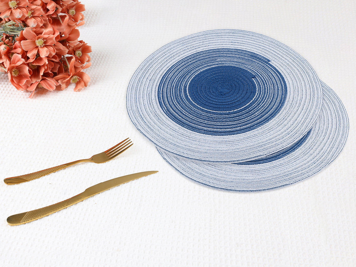 Placemats Set of 6 Rattan for Dining Table Decor Indoor Outdoor Kitchen Wipe Clean 14*14in