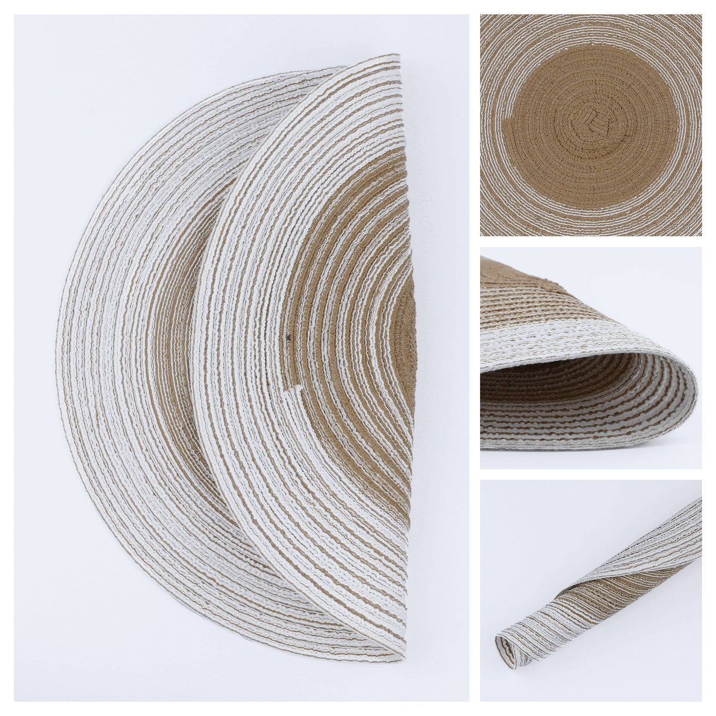 Juego de 6 manteles individuales de ratán para decoración de mesa de comedor, cocina interior y exterior, fáciles de limpiar, 35,5 x 35,5 cm