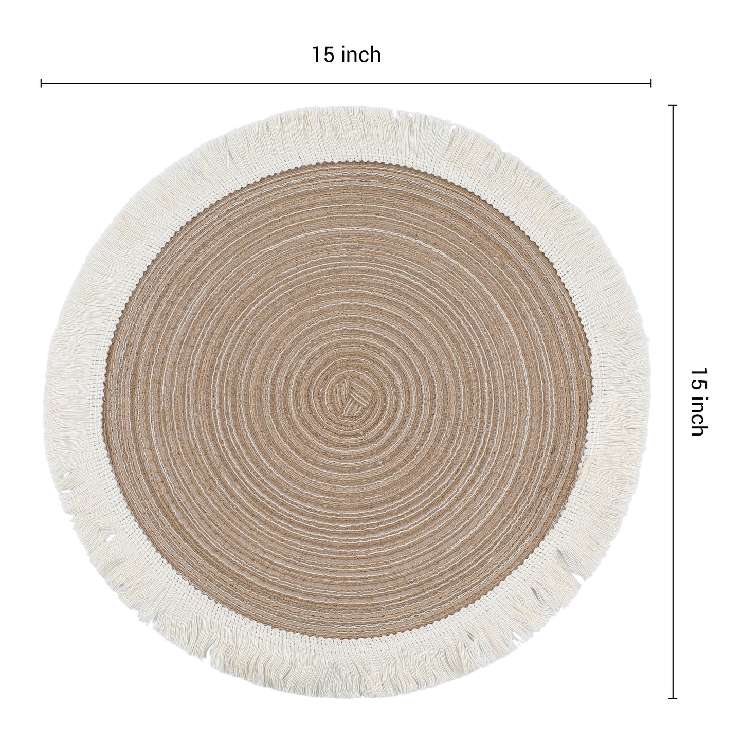 Rustic Placemats Set of 6 Round Rattan for Dining Table Decor Wipe Clean 15*15in