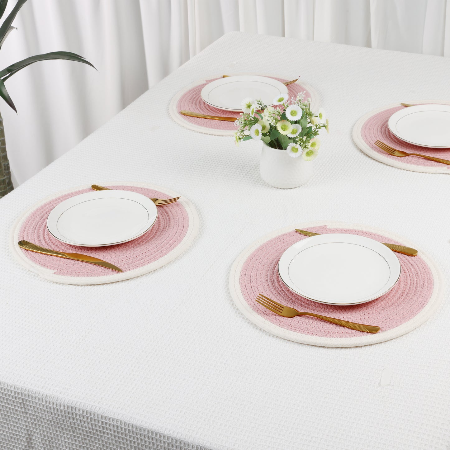 Farmhouse Placemats Set of 4 Thickness for Dining Table Decor 14*14in