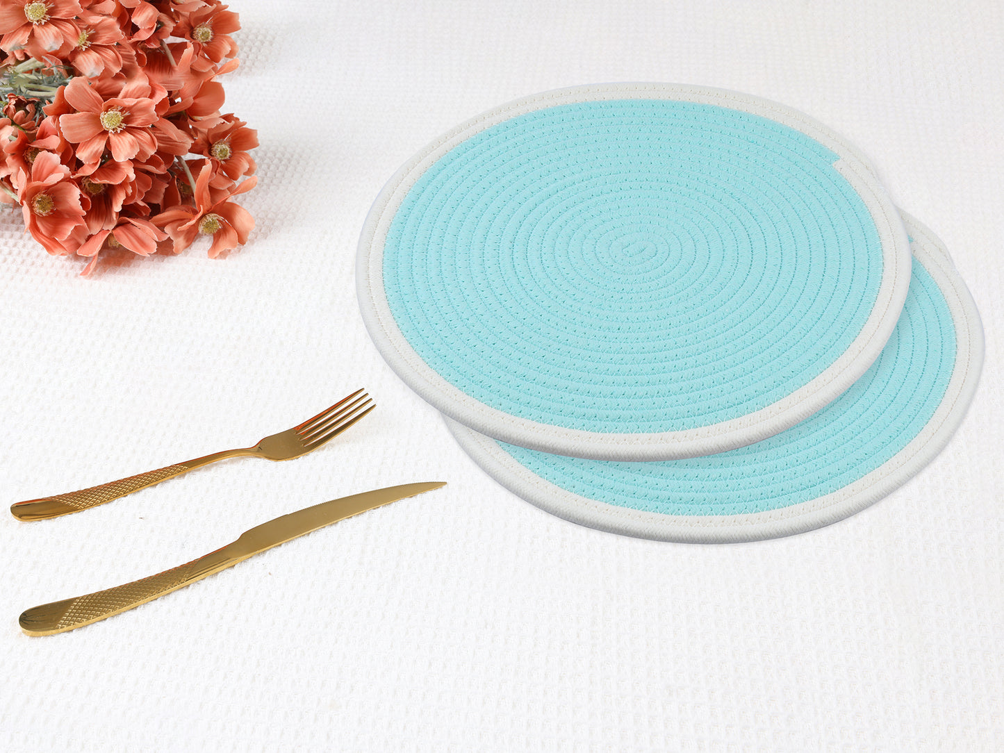 Farmhouse Placemats Set of 4 Thickness for Dining Table Decor 14*14in