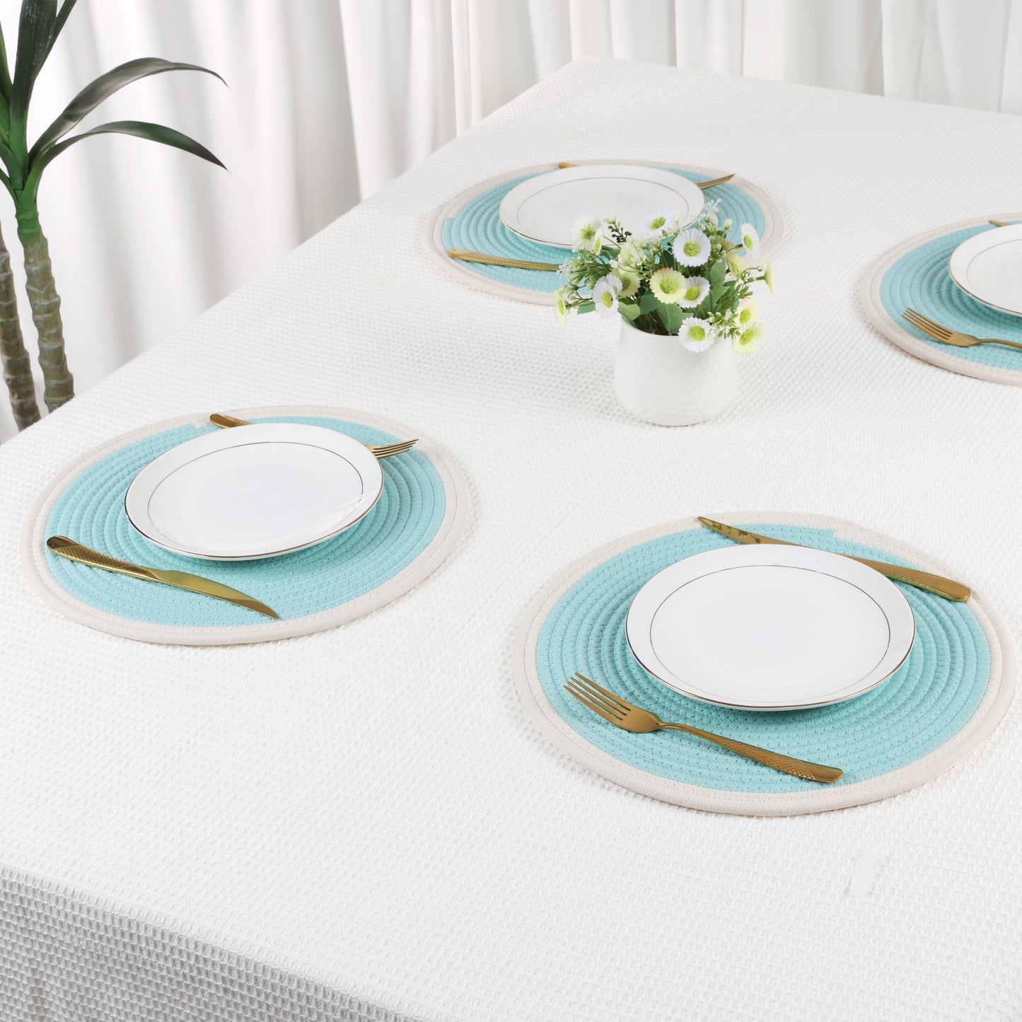 Farmhouse Placemats Set of 4 Thickness for Dining Table Decor 14*14in
