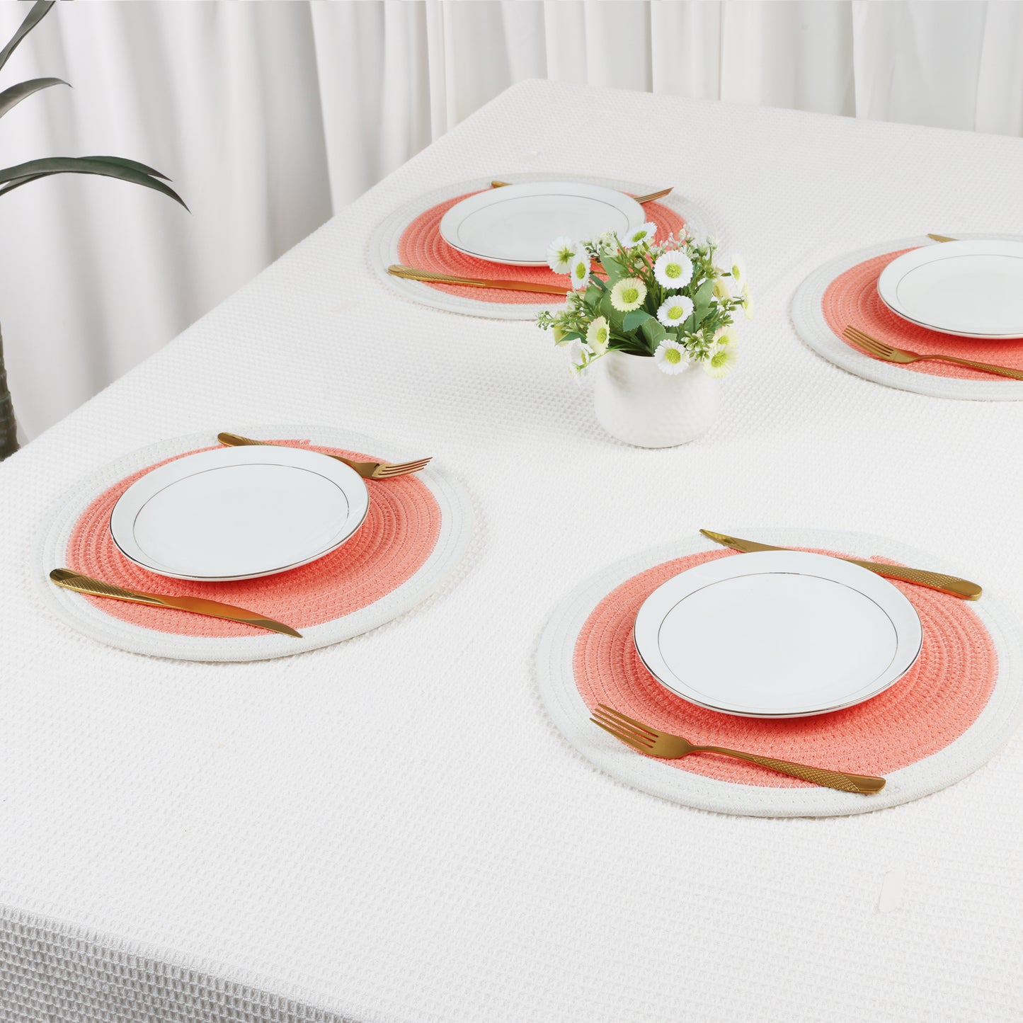 Farmhouse Placemats Set of 4 Thickness for Dining Table Decor 14*14in