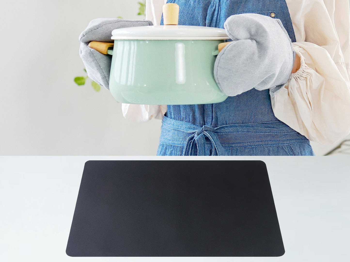 Placemats Set of 6 Faux Leather for Kitchen Dining Table Decor Washable Heat Resistant 17*12in