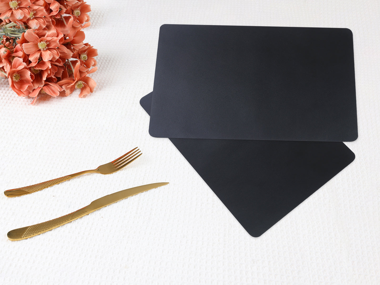 Placemats Set of 6 Faux Leather for Kitchen Dining Table Decor Washable Heat Resistant 17*12in