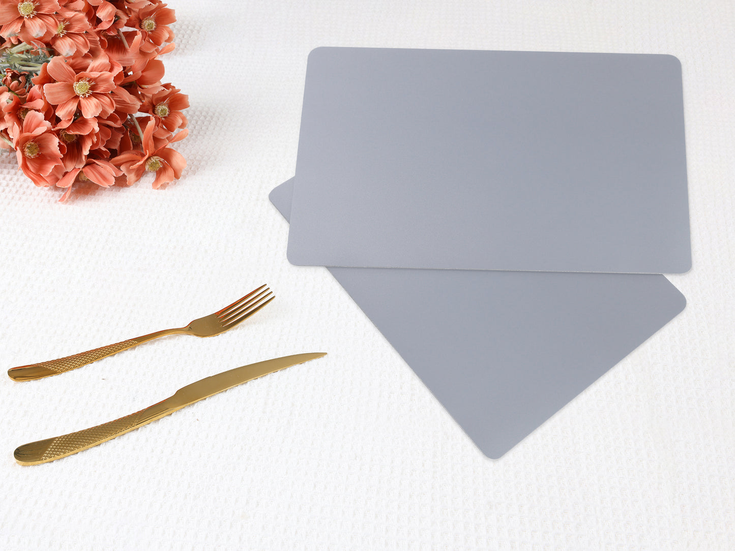 Placemats Set of 6 Faux Leather for Kitchen Dining Table Decor Washable Heat Resistant 17*12in