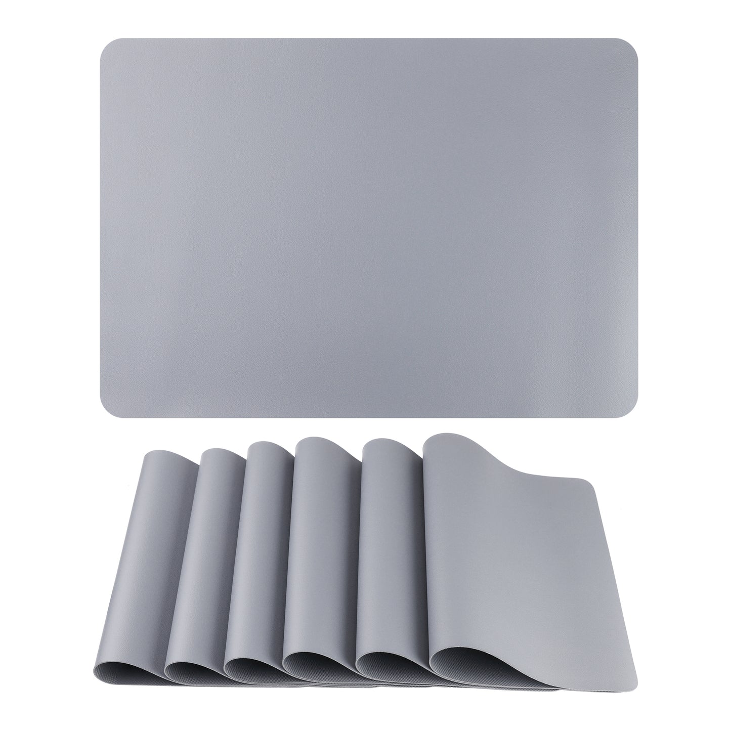 Placemats Set of 6 Faux Leather for Kitchen Dining Table Decor Washable Heat Resistant 17*12in