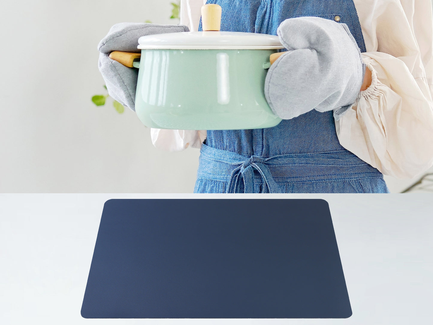 Placemats Set of 6 Faux Leather for Kitchen Dining Table Decor Washable Heat Resistant 17*12in