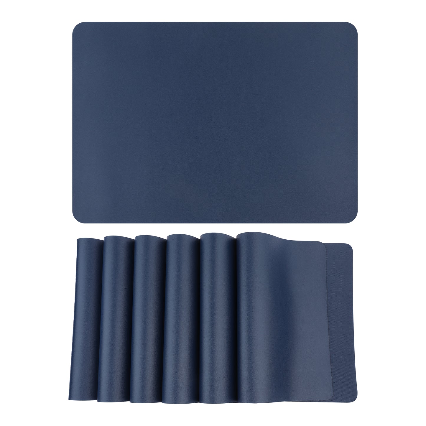 Placemats Set of 6 Faux Leather for Kitchen Dining Table Decor Washable Heat Resistant 17*12in