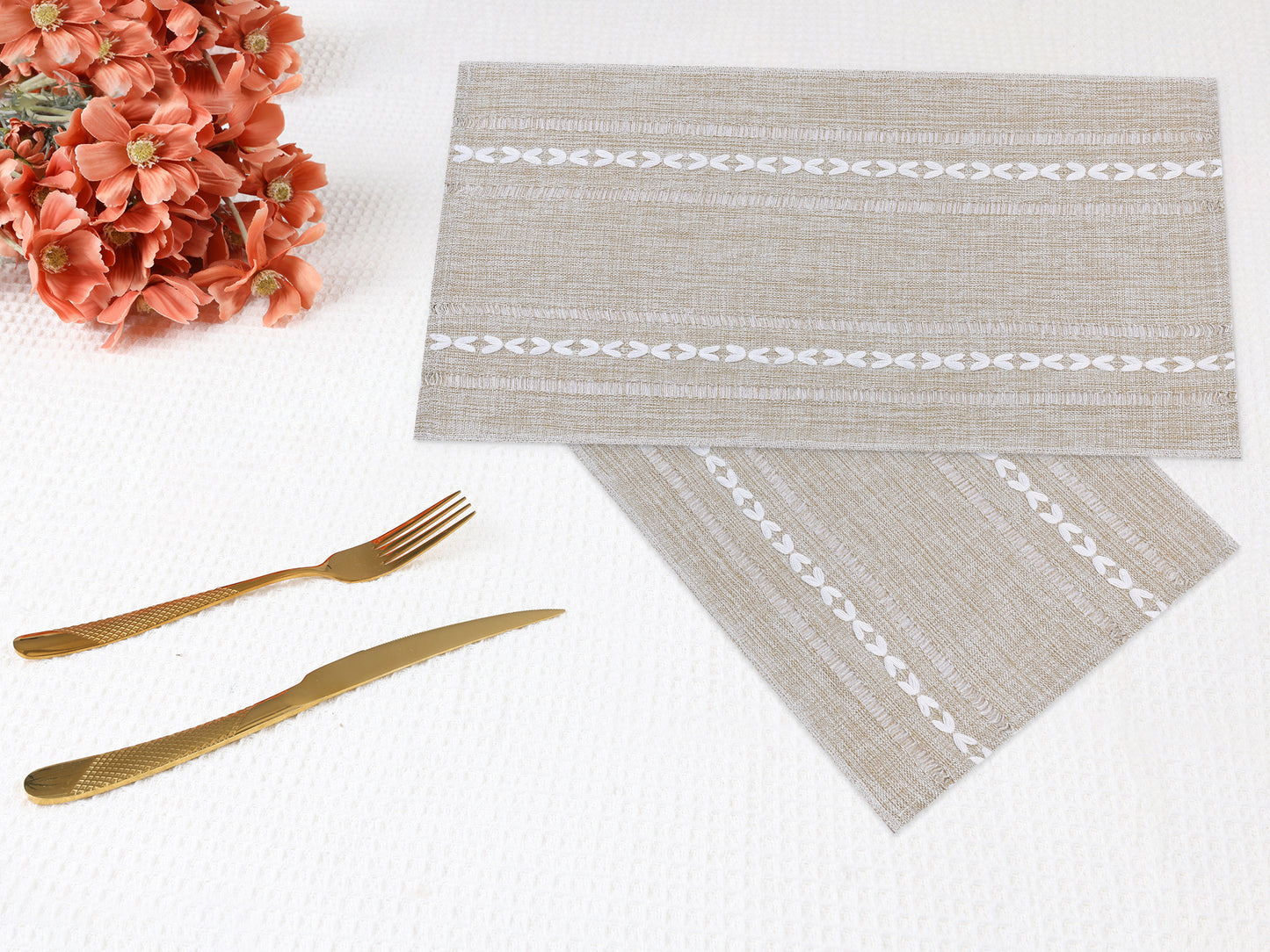 Placemats Set of 8 Linen for Kitchen Dining Table Decor Washable Heat Resistant 20*12in