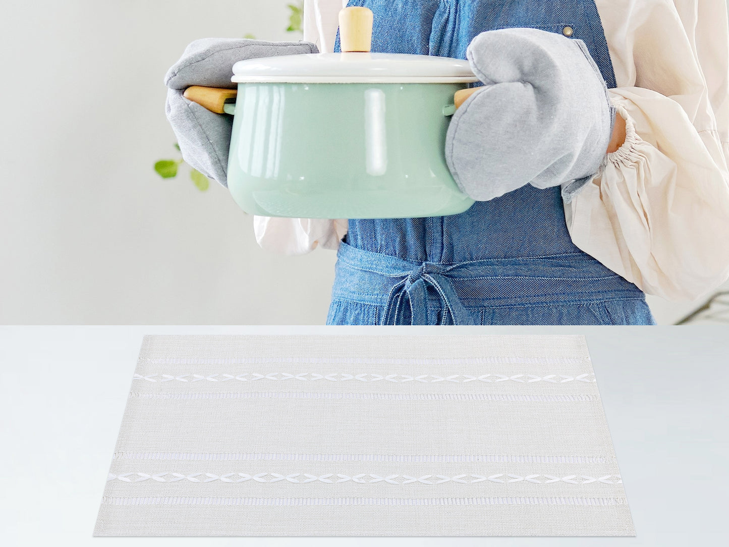 Placemats Set of 8 Linen for Kitchen Dining Table Decor Washable Heat Resistant 20*12in