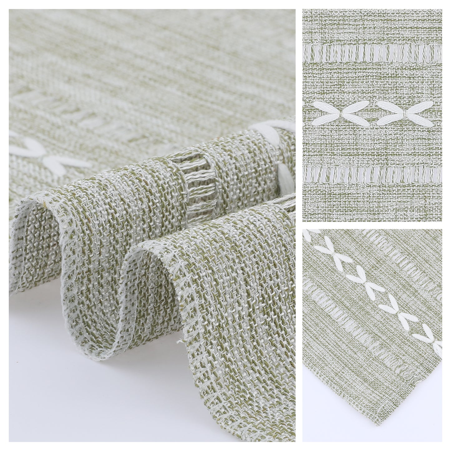 Juego de 8 manteles individuales de lino para decoración de mesa de cocina y comedor, lavables y resistentes al calor, 50 x 30 cm