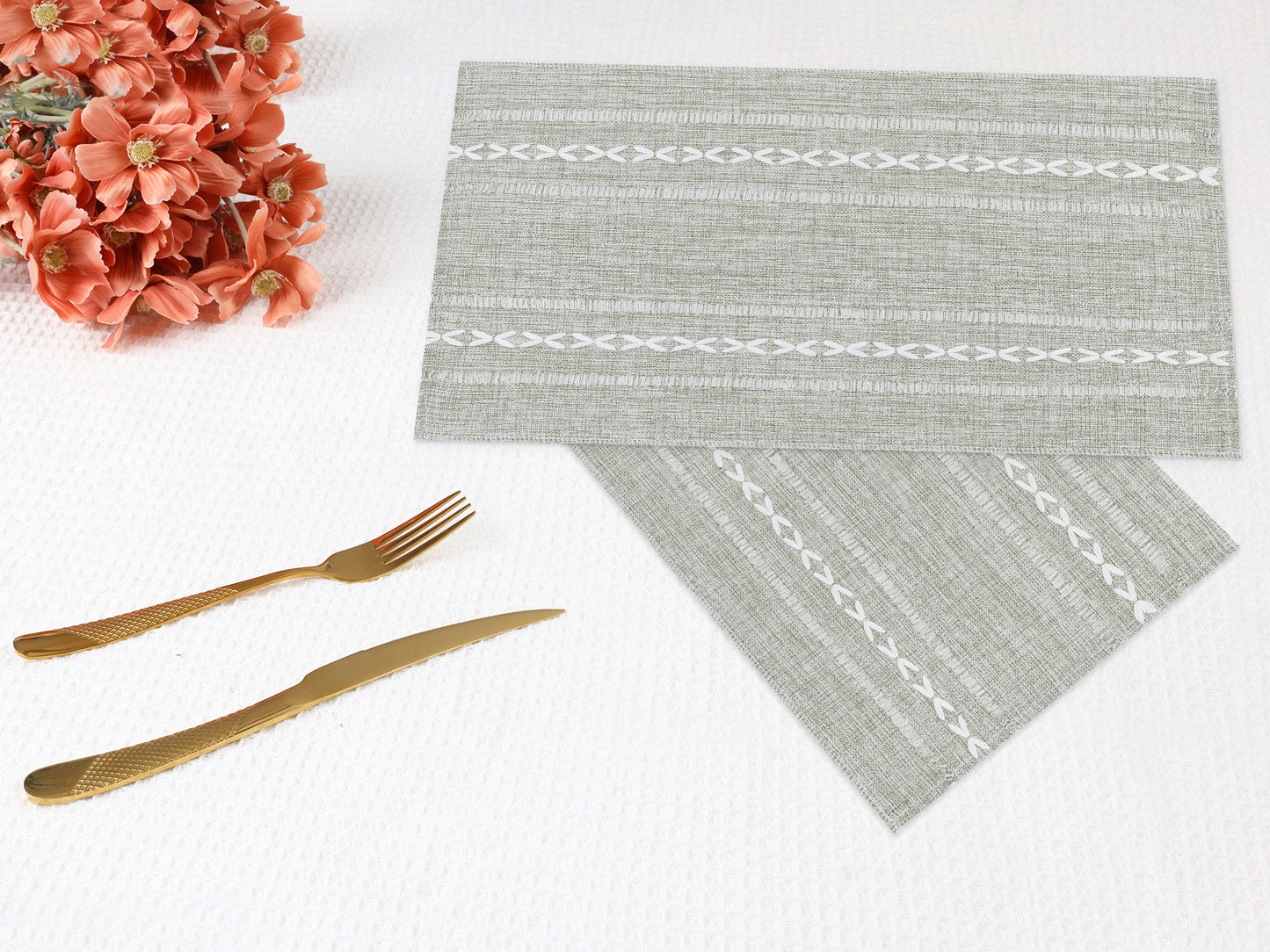 Juego de 8 manteles individuales de lino para decoración de mesa de cocina y comedor, lavables y resistentes al calor, 50 x 30 cm