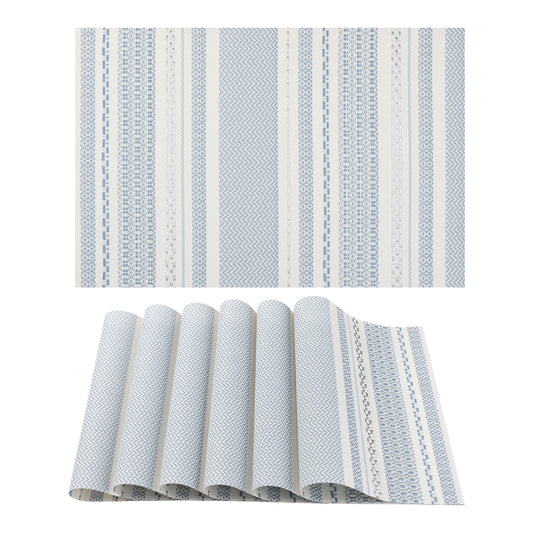 Juego de 6 manteles individuales de PVC para decoración de mesa de cocina y comedor, lavables y resistentes al calor, 45,7 x 30,5 cm