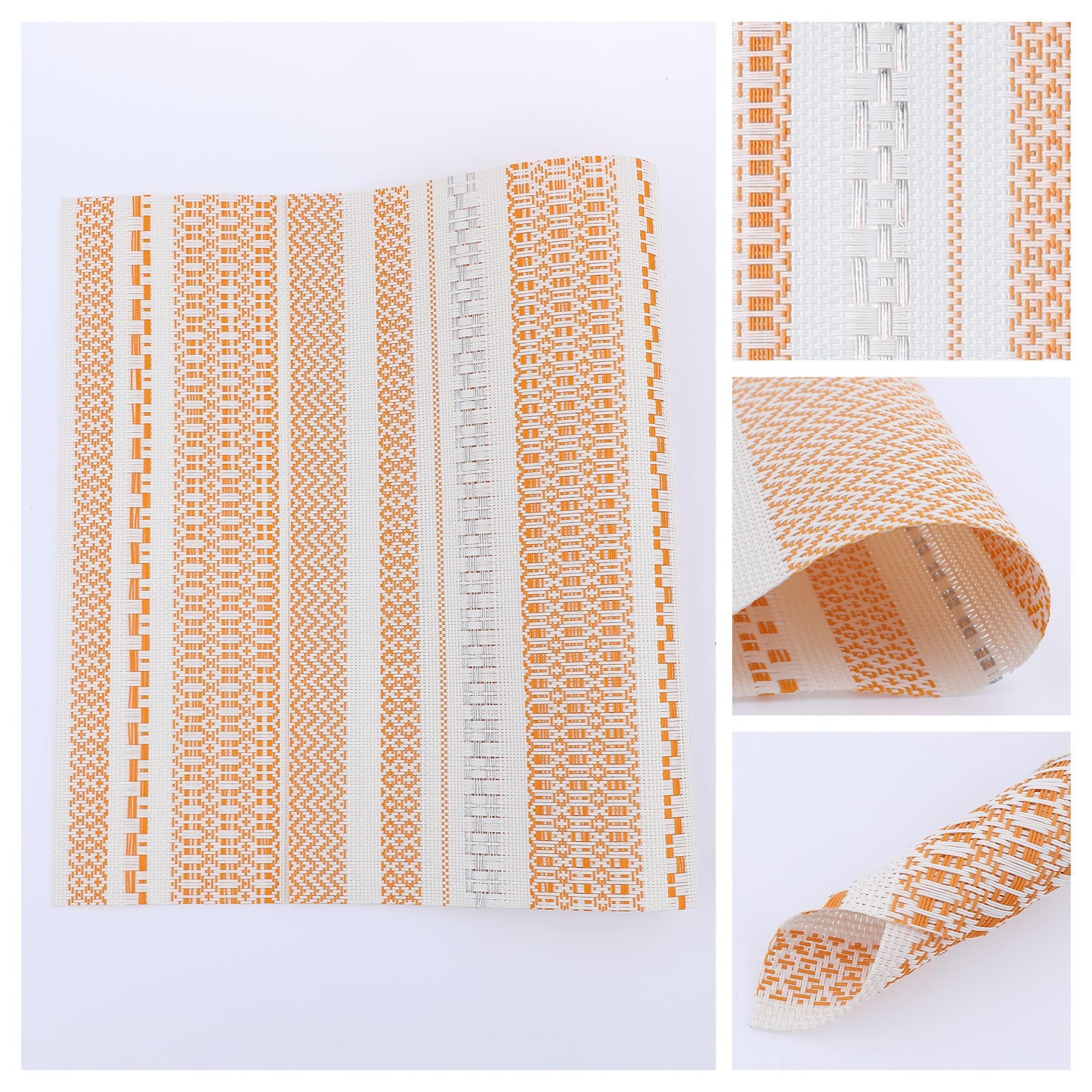 Placemats Set of 6 PVC for Kitchen Dining Table Decor Washable Heat Resistant 18*12in