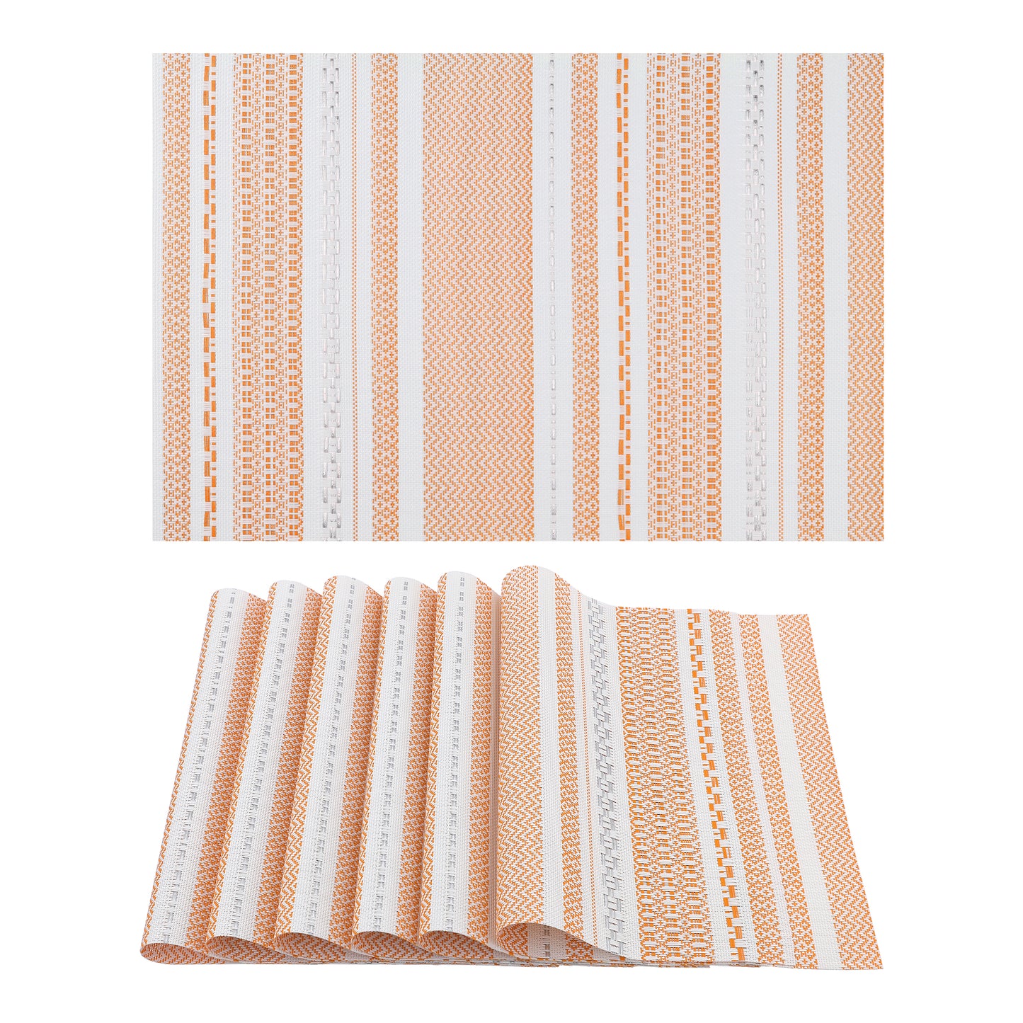 Placemats Set of 6 PVC for Kitchen Dining Table Decor Washable Heat Resistant 18*12in