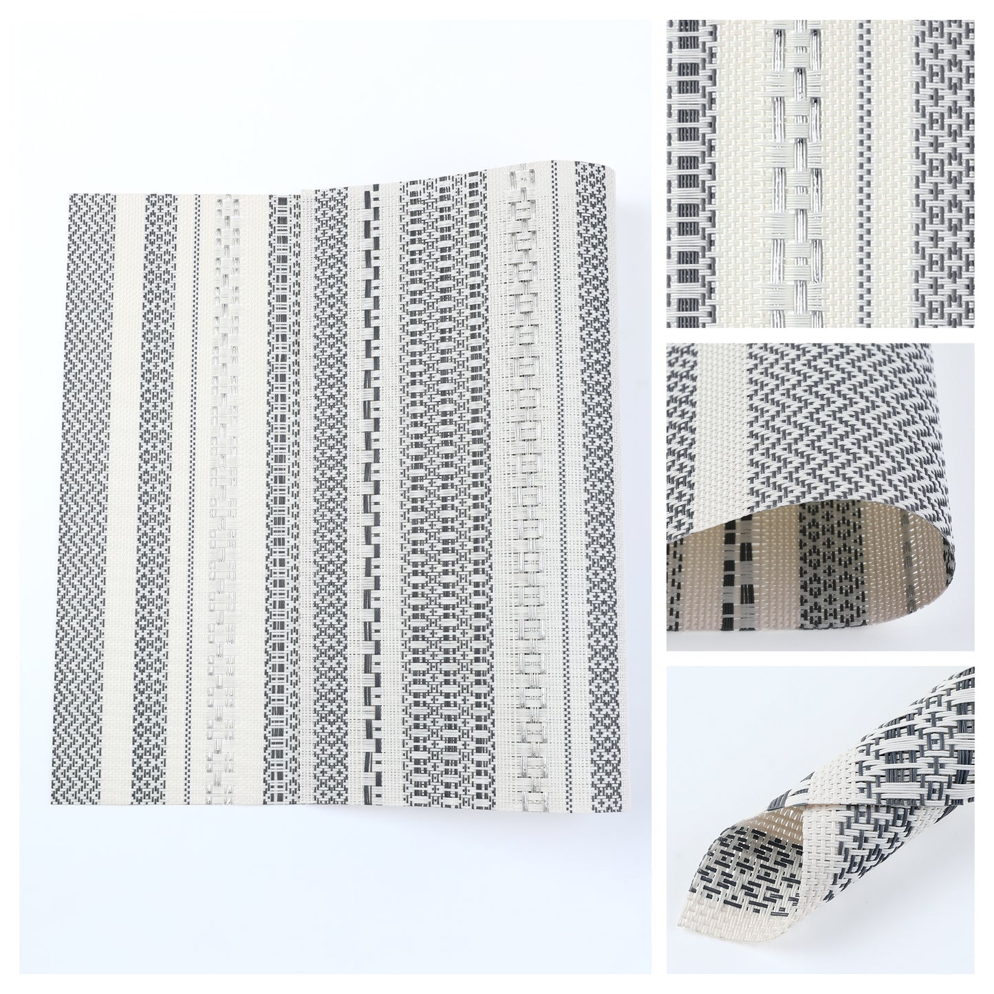 Placemats Set of 6 PVC for Kitchen Dining Table Decor Washable Heat Resistant 18*12in
