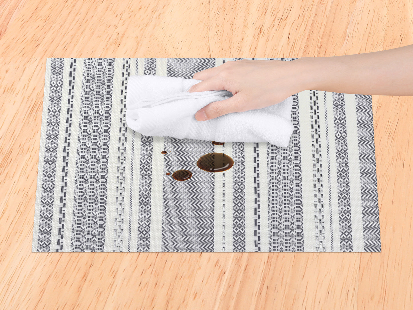 Placemats Set of 6 PVC for Kitchen Dining Table Decor Washable Heat Resistant 18*12in
