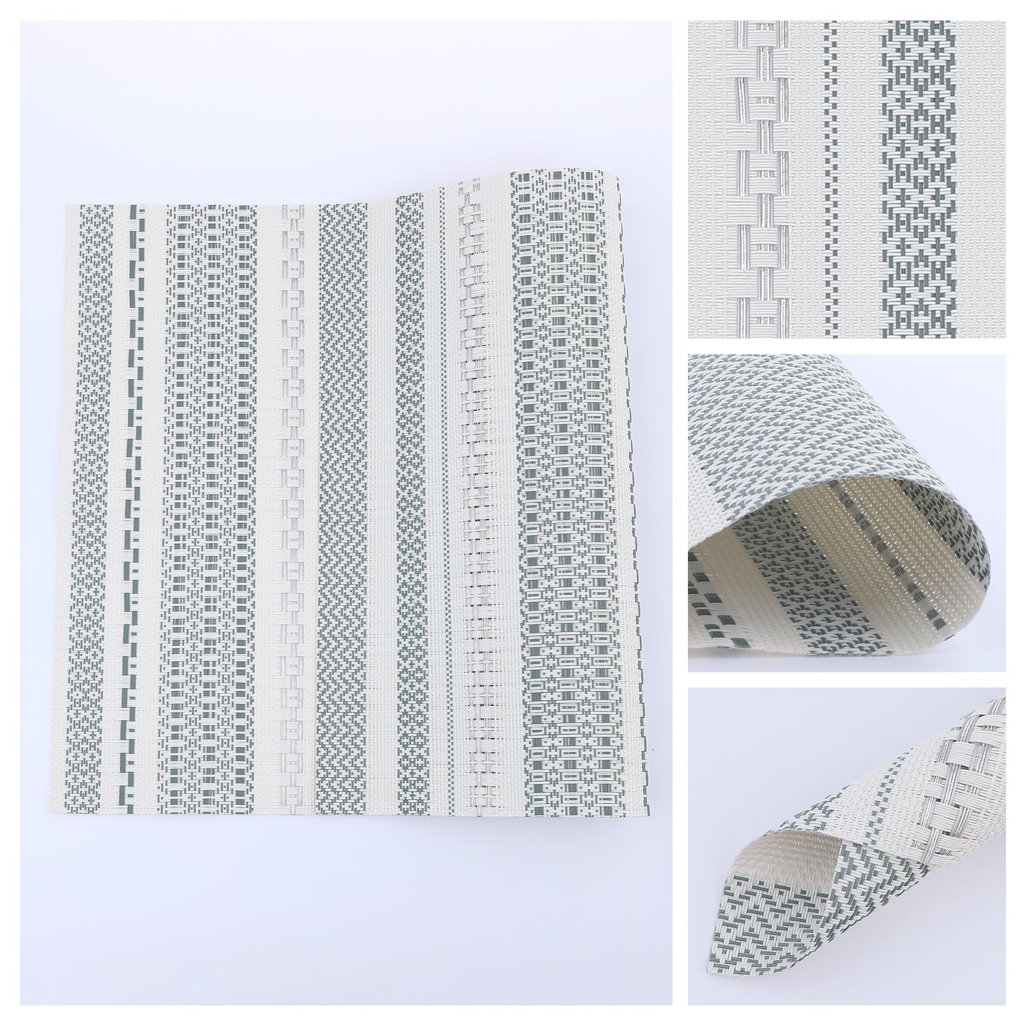 Placemats Set of 6 PVC for Kitchen Dining Table Decor Washable Heat Resistant 18*12in