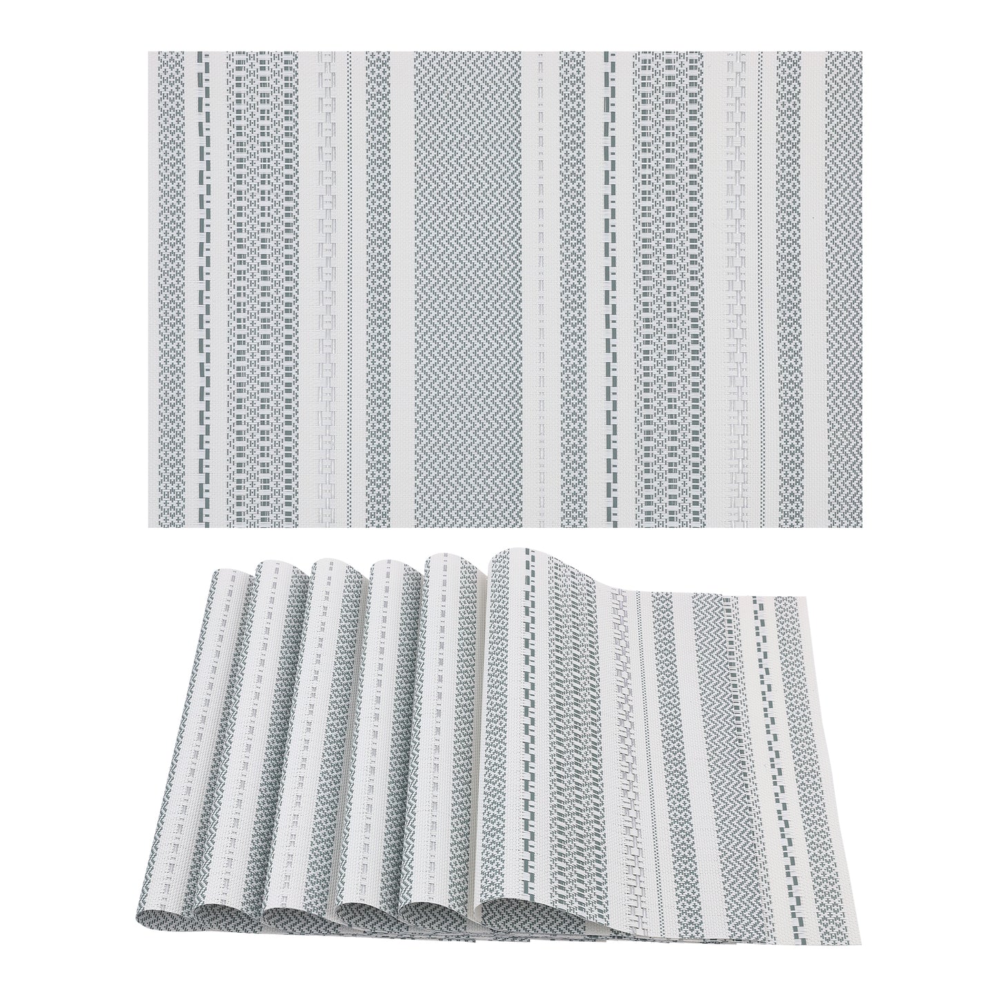 Placemats Set of 6 PVC for Kitchen Dining Table Decor Washable Heat Resistant 18*12in