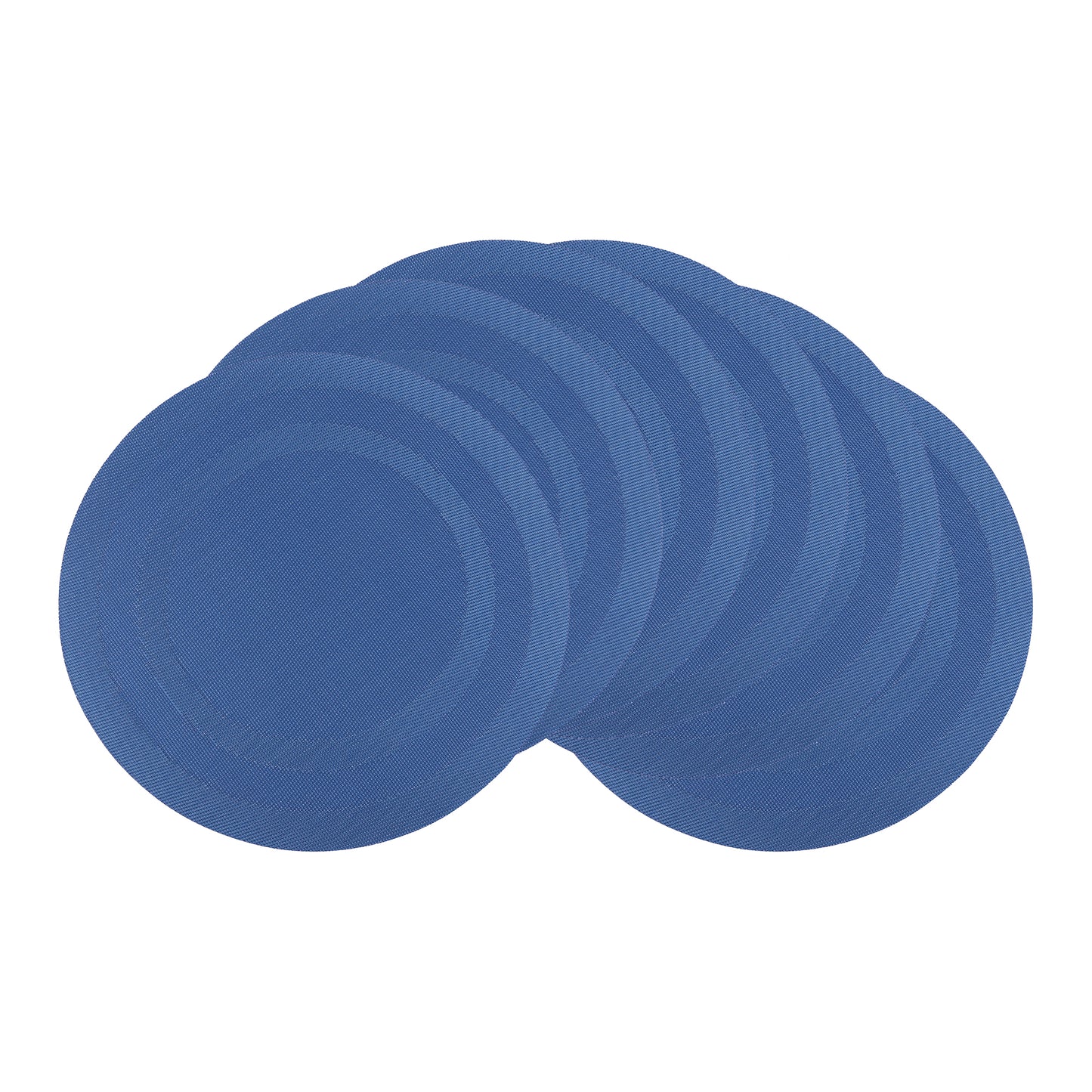 Set of 6 PVC Round Placemats for Kitchen Dining Table Decor Washable Heat Resistant 15*15in