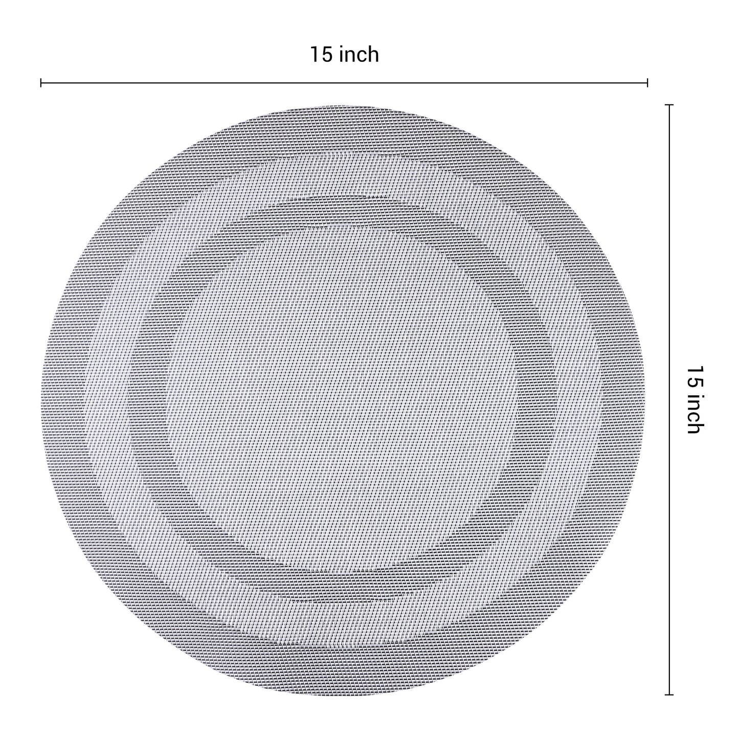 Juego de 6 manteles individuales redondos de PVC para decoración de mesa de cocina y comedor, lavables y resistentes al calor, 38 x 38 cm.
