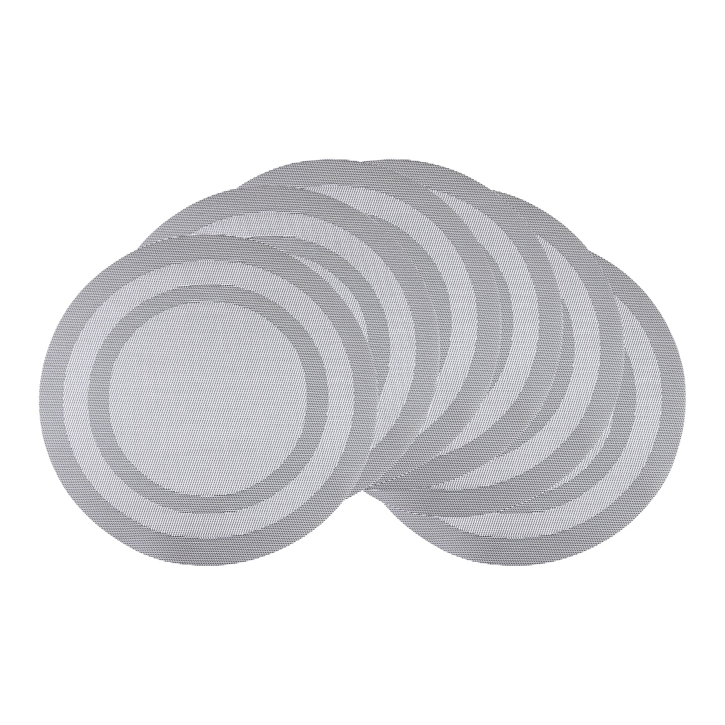 Juego de 6 manteles individuales redondos de PVC para decoración de mesa de cocina y comedor, lavables y resistentes al calor, 38 x 38 cm.