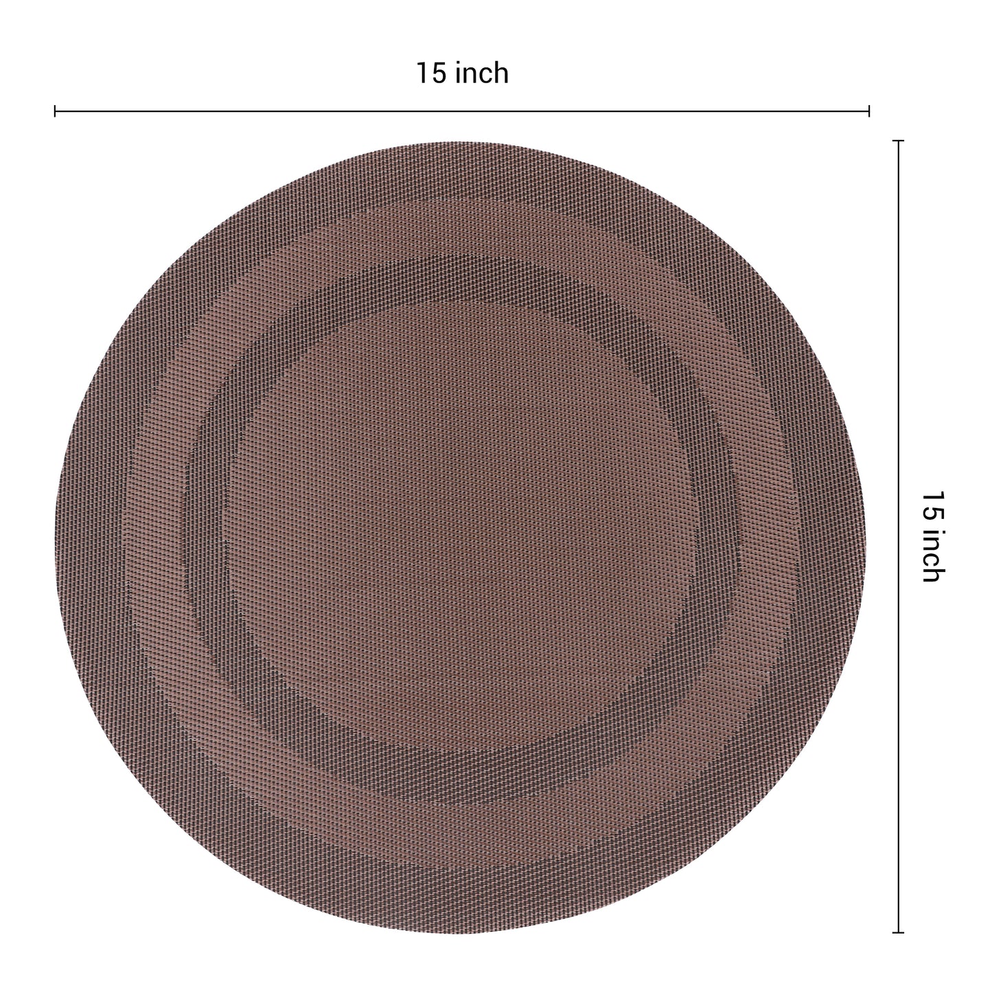 Set of 6 PVC Round Placemats for Kitchen Dining Table Decor Washable Heat Resistant 15*15in