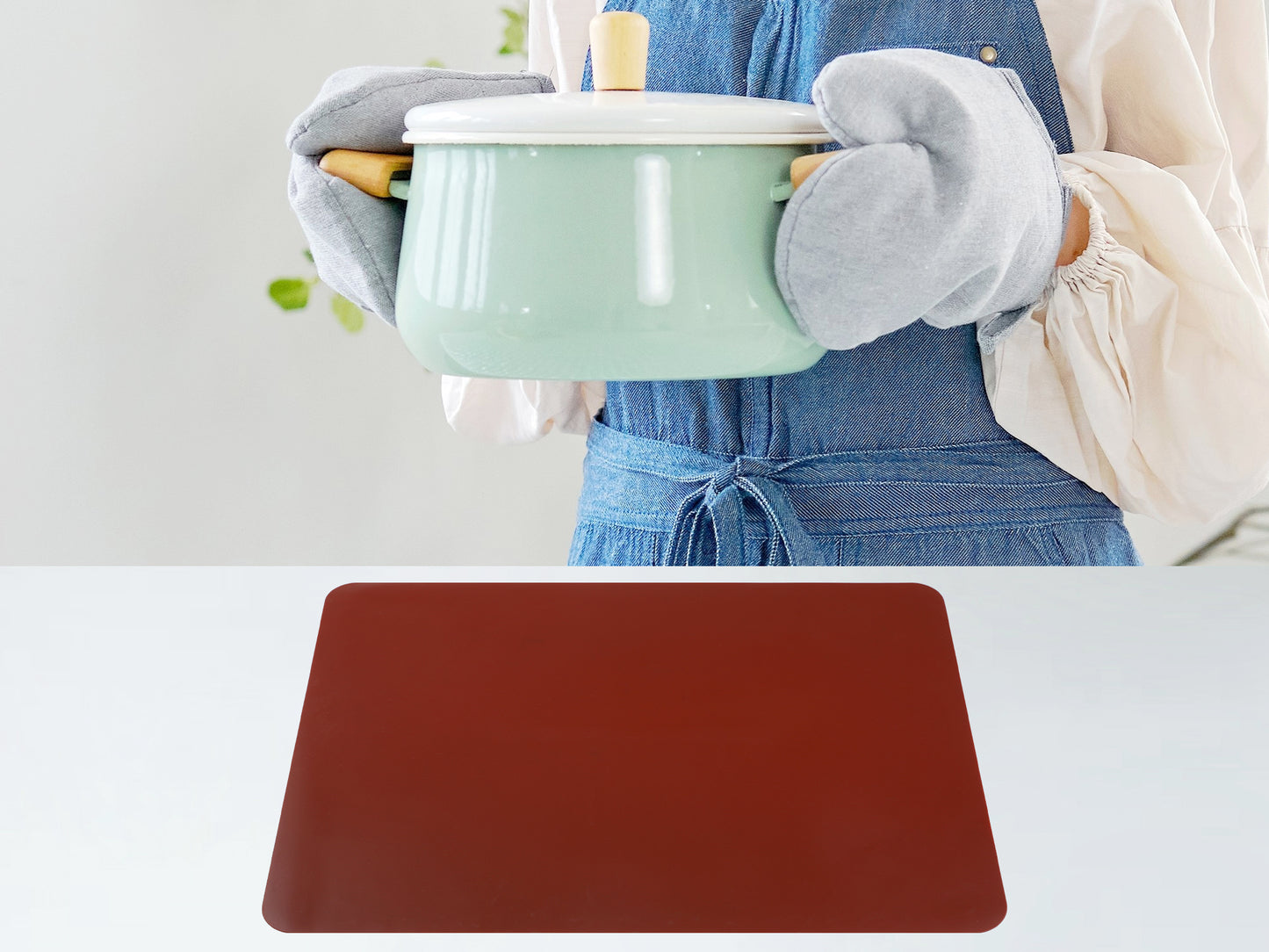 Placemats Set of 6 Silicone for Kitchen Dining Table Decor Washable Heat Resistant 16*12in