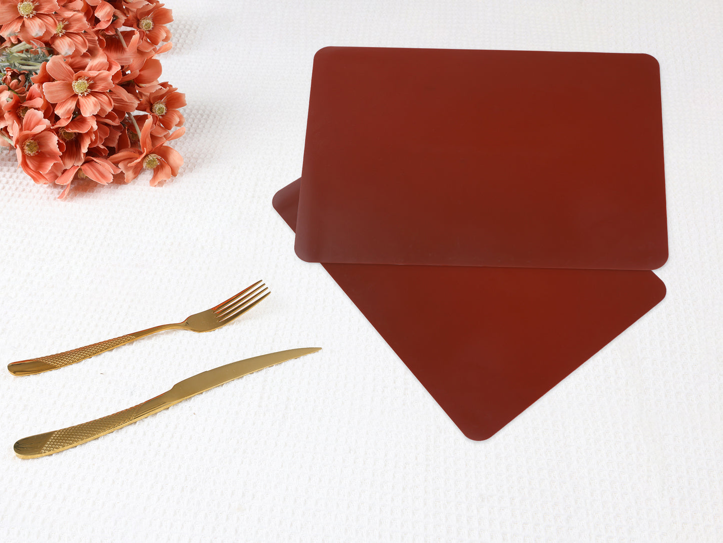 Placemats Set of 6 Silicone for Kitchen Dining Table Decor Washable Heat Resistant 16*12in