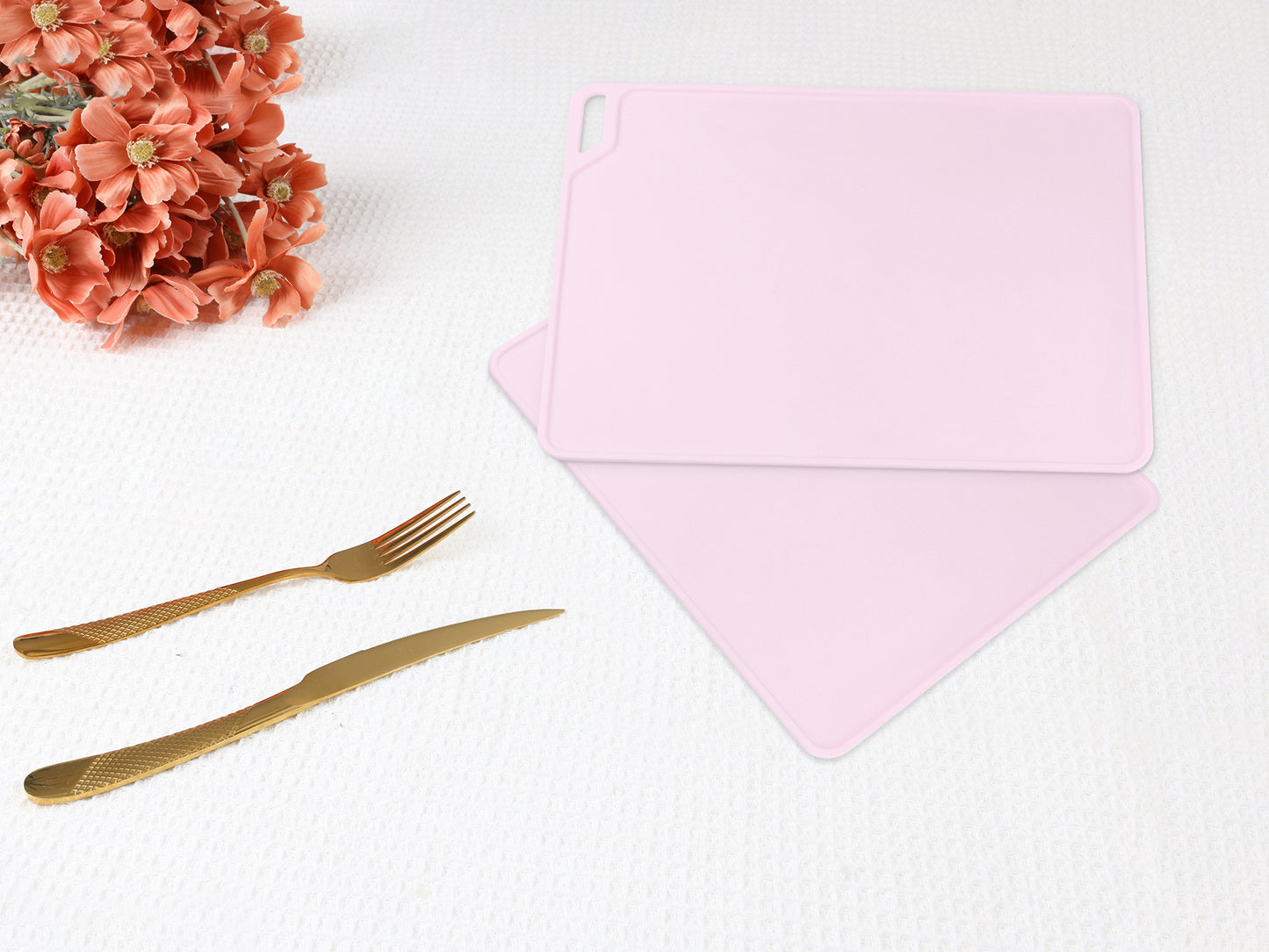 Placemats Set of 6 Silicone for Kitchen Dining Table Decor Washable Wipeable 15*12in