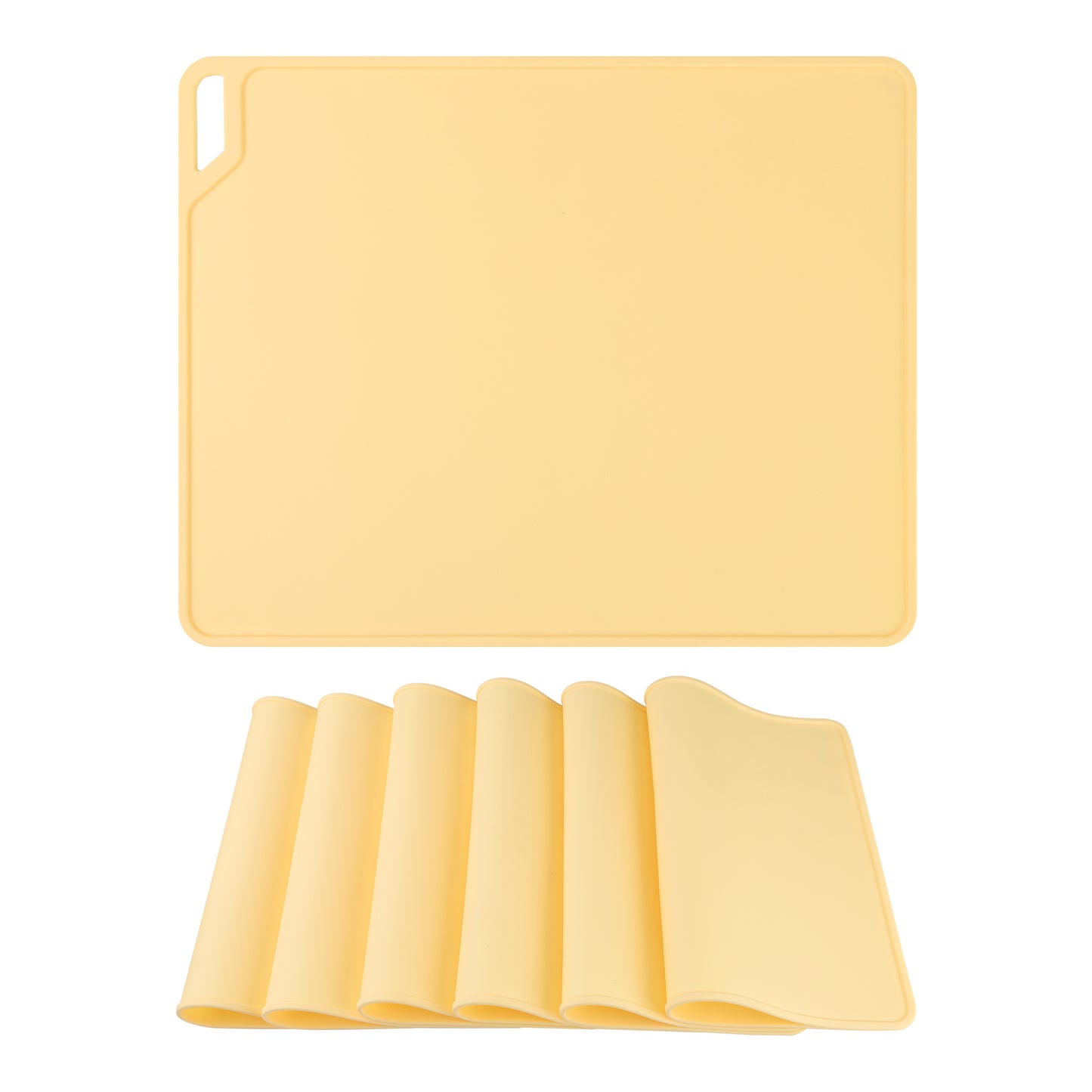 Placemats Set of 6 Silicone for Kitchen Dining Table Decor Washable Wipeable 15*12in