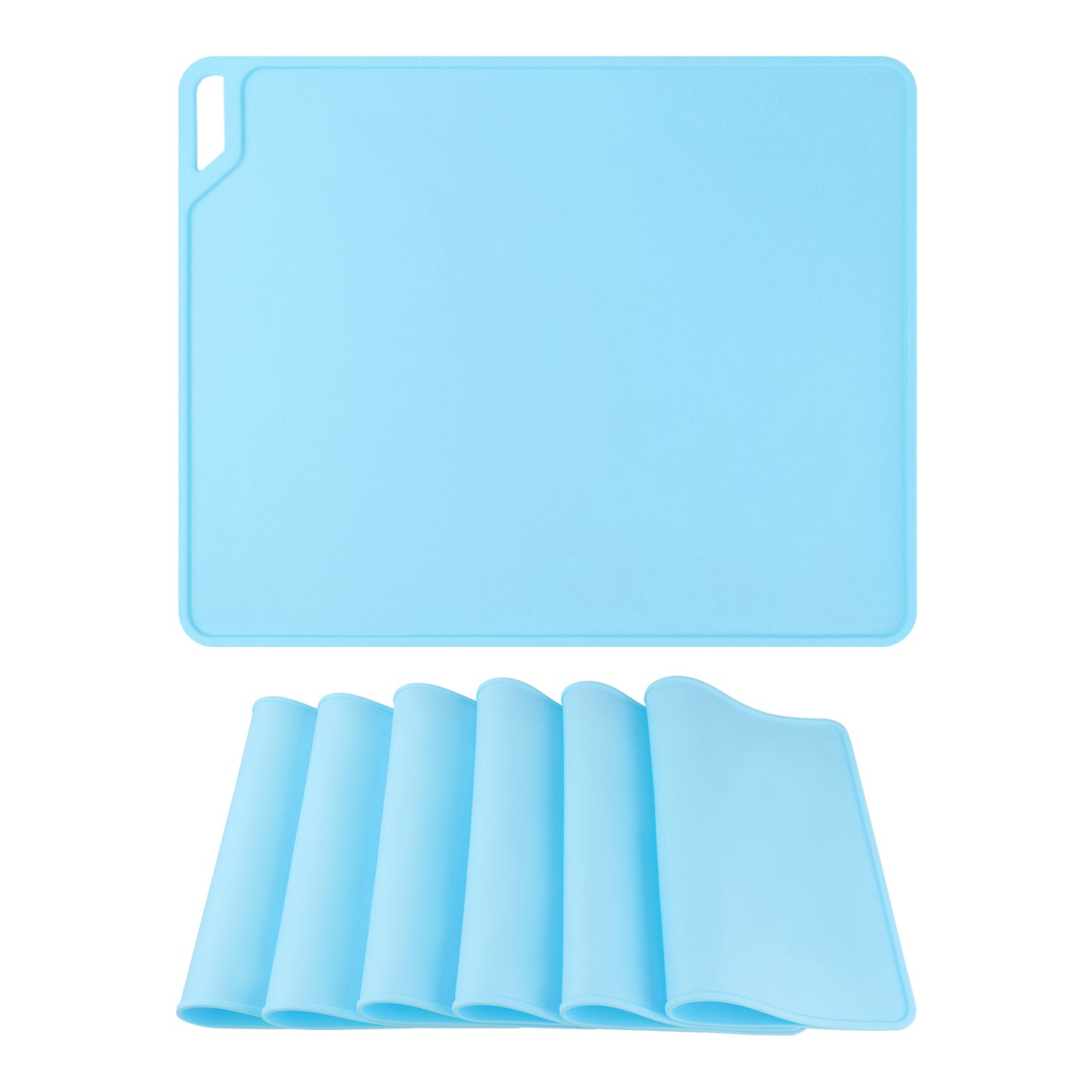 Juego de 6 manteles individuales de silicona para decoración de mesa de cocina y comedor, lavables y lavables, 15 x 12 pulgadas