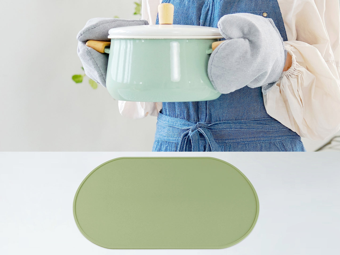 Placemats Set of 6 Silicone for Kitchen Dining Table Decor Washable Heat Resistant 15*10in