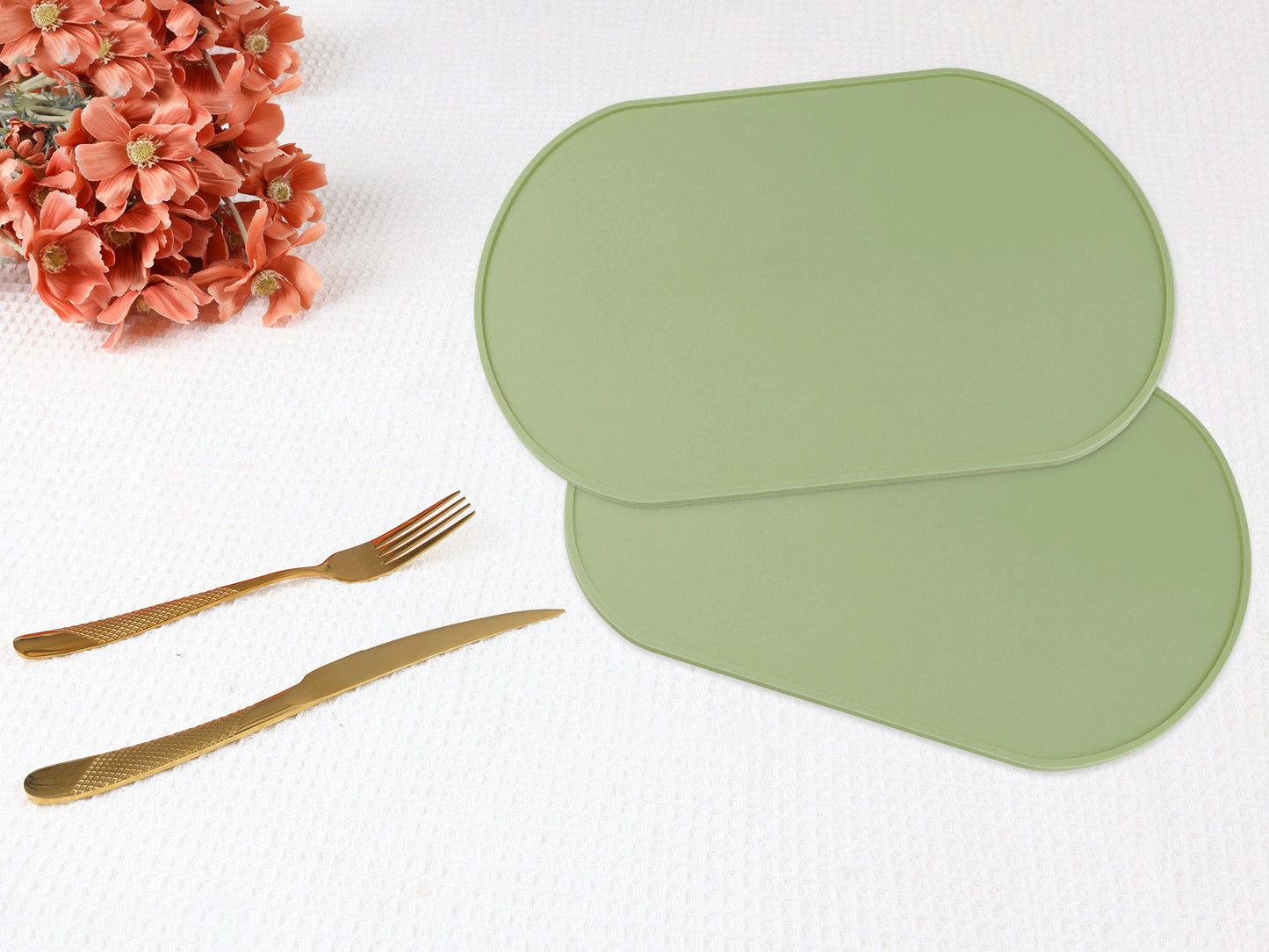 Placemats Set of 6 Silicone for Kitchen Dining Table Decor Washable Heat Resistant 15*10in