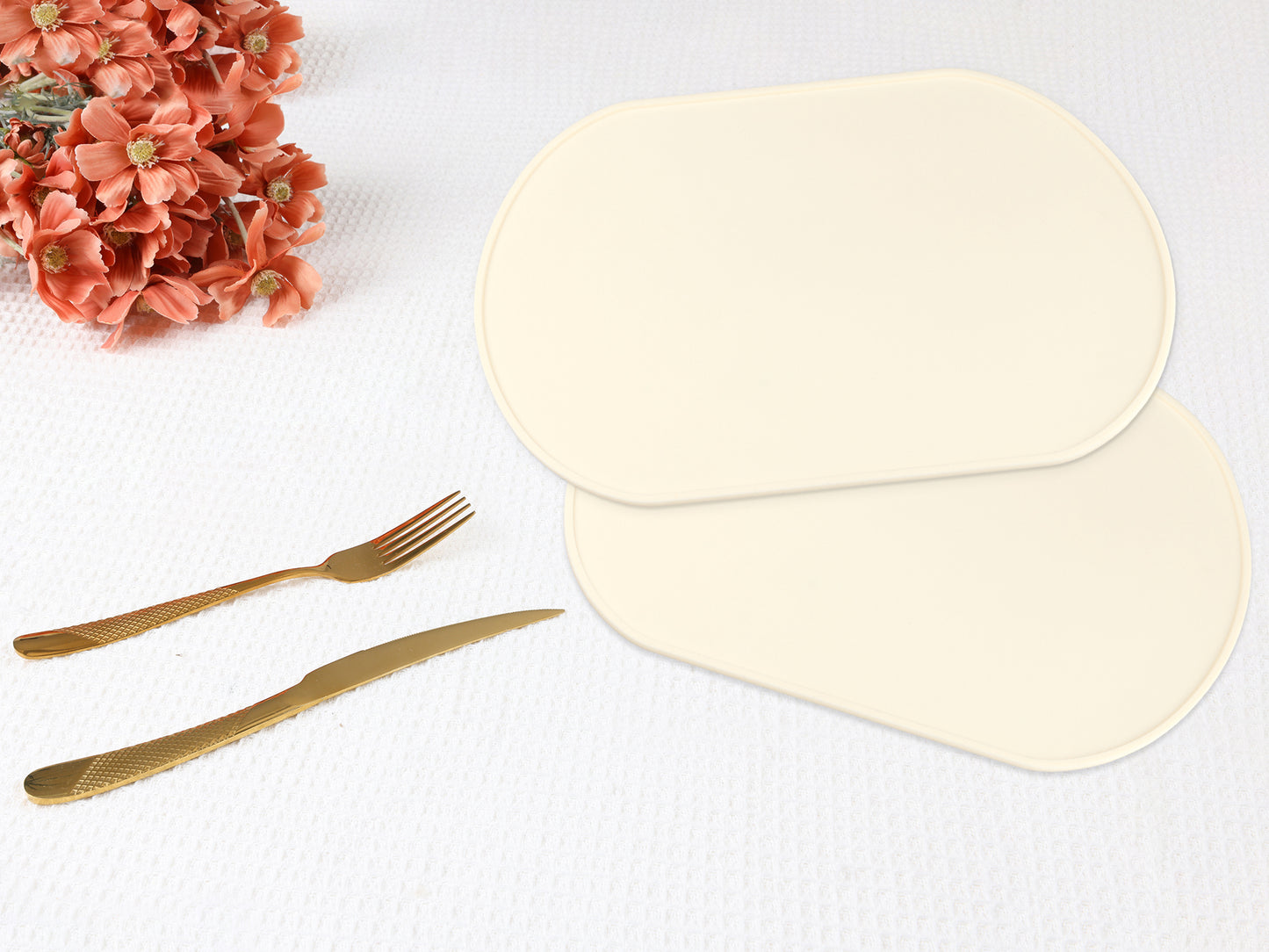 Juego de 6 manteles individuales de silicona para decoración de mesa de cocina y comedor, lavables y resistentes al calor, 15 x 10 pulgadas